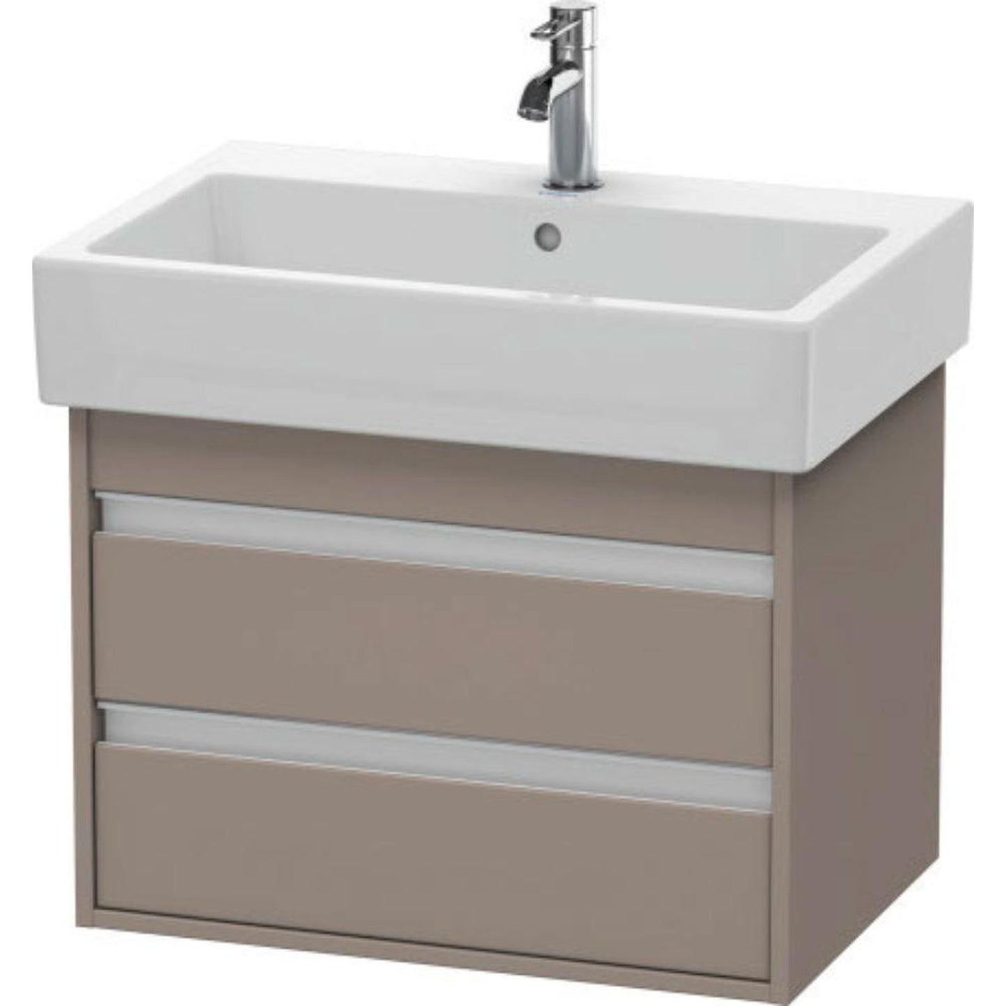 Duravit Ketho 26" x 19" x 17" Two Drawer Wall-Mount Vanity Unit in Basalt Matt
