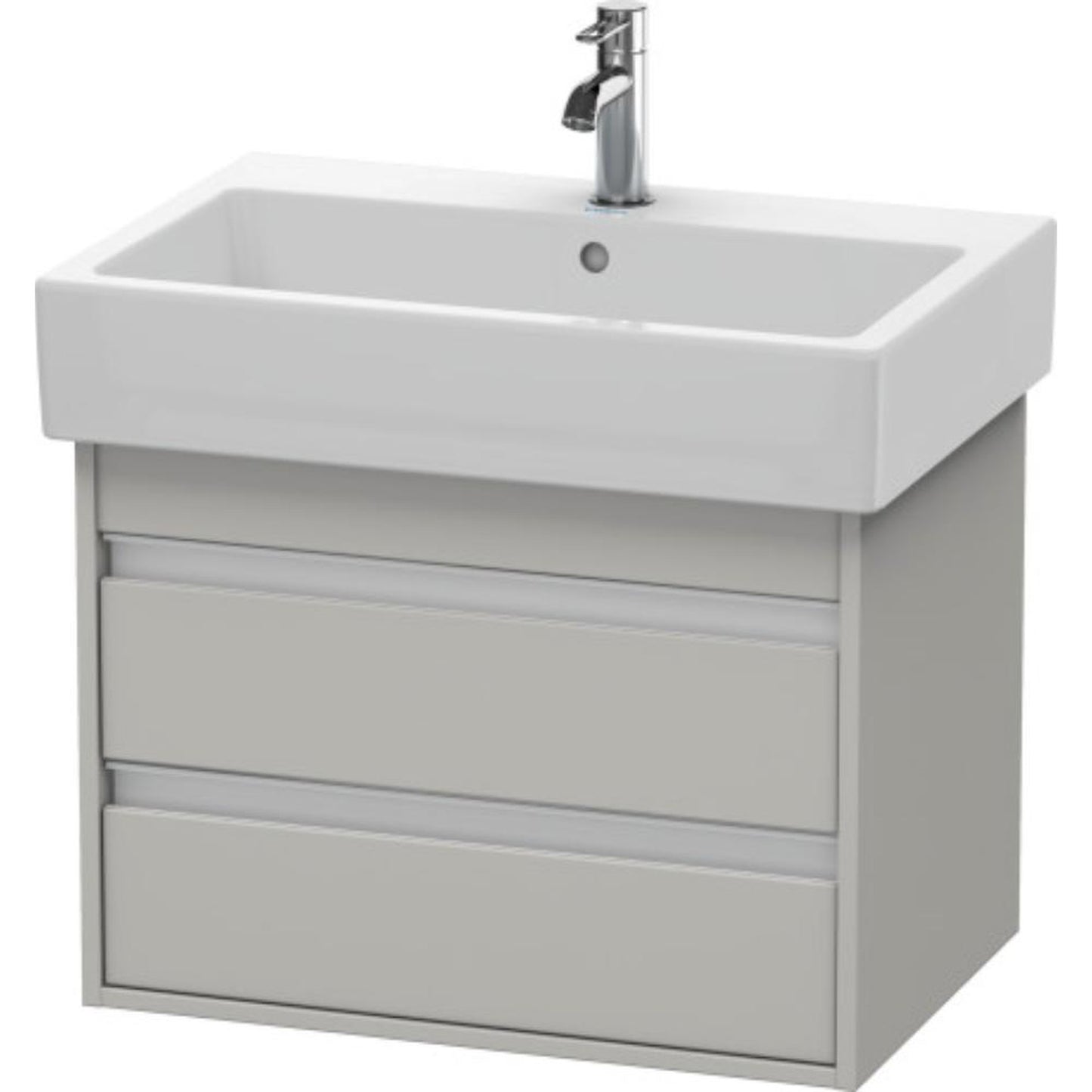 Duravit Ketho 26" x 19" x 17" Two Drawer Wall-Mount Vanity Unit in Concrete Grey Matt