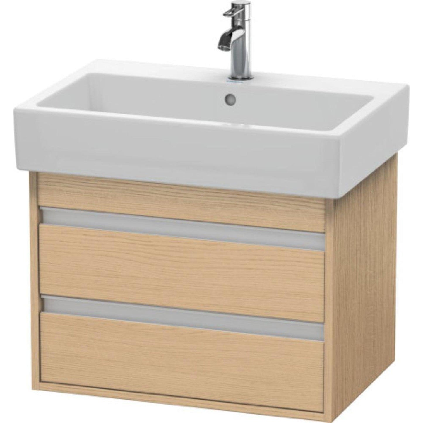 Duravit Ketho 26" x 19" x 17" Two Drawer Wall-Mount Vanity Unit in Natural Oak