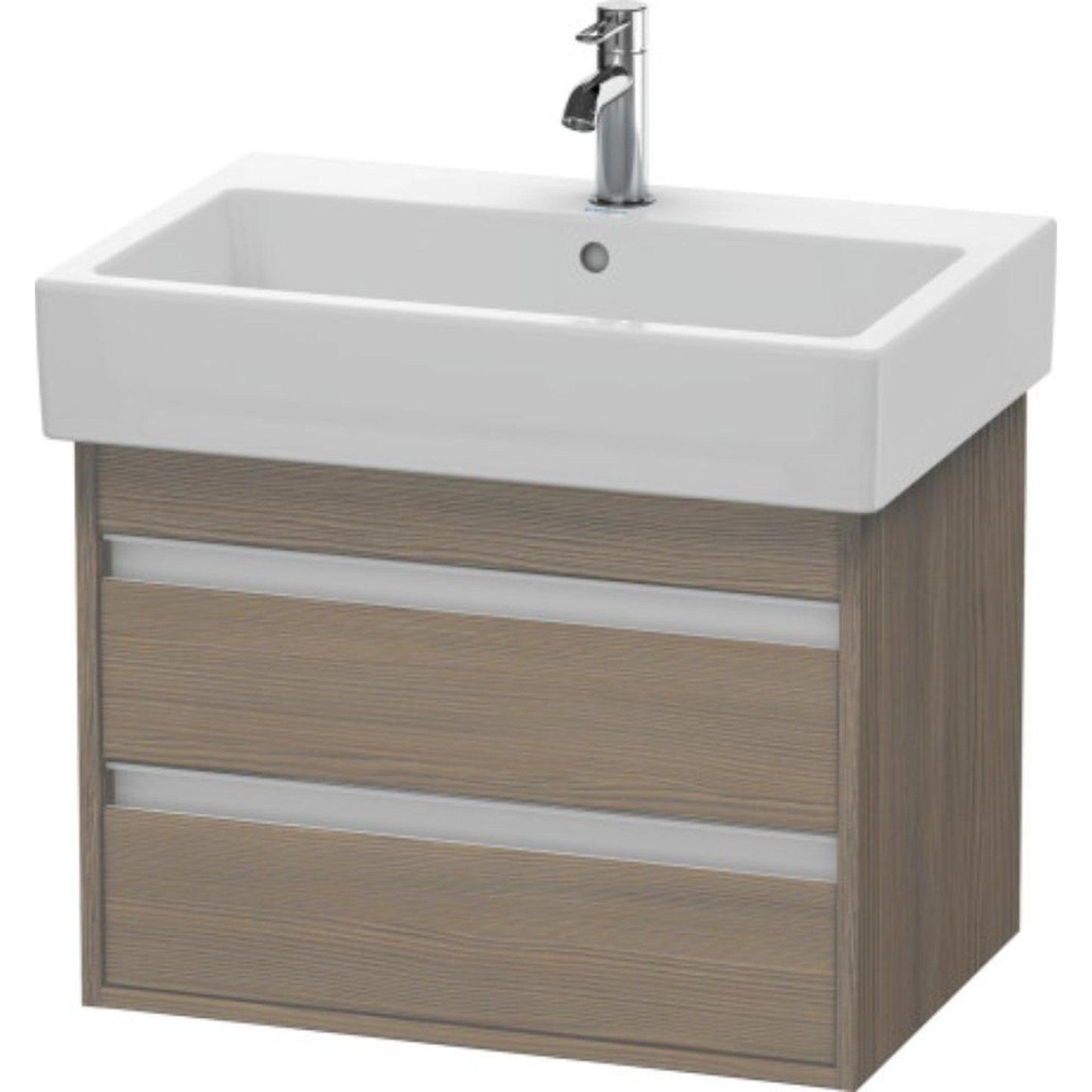 Duravit Ketho 26" x 19" x 17" Two Drawer Wall-Mount Vanity Unit in Oak Terra