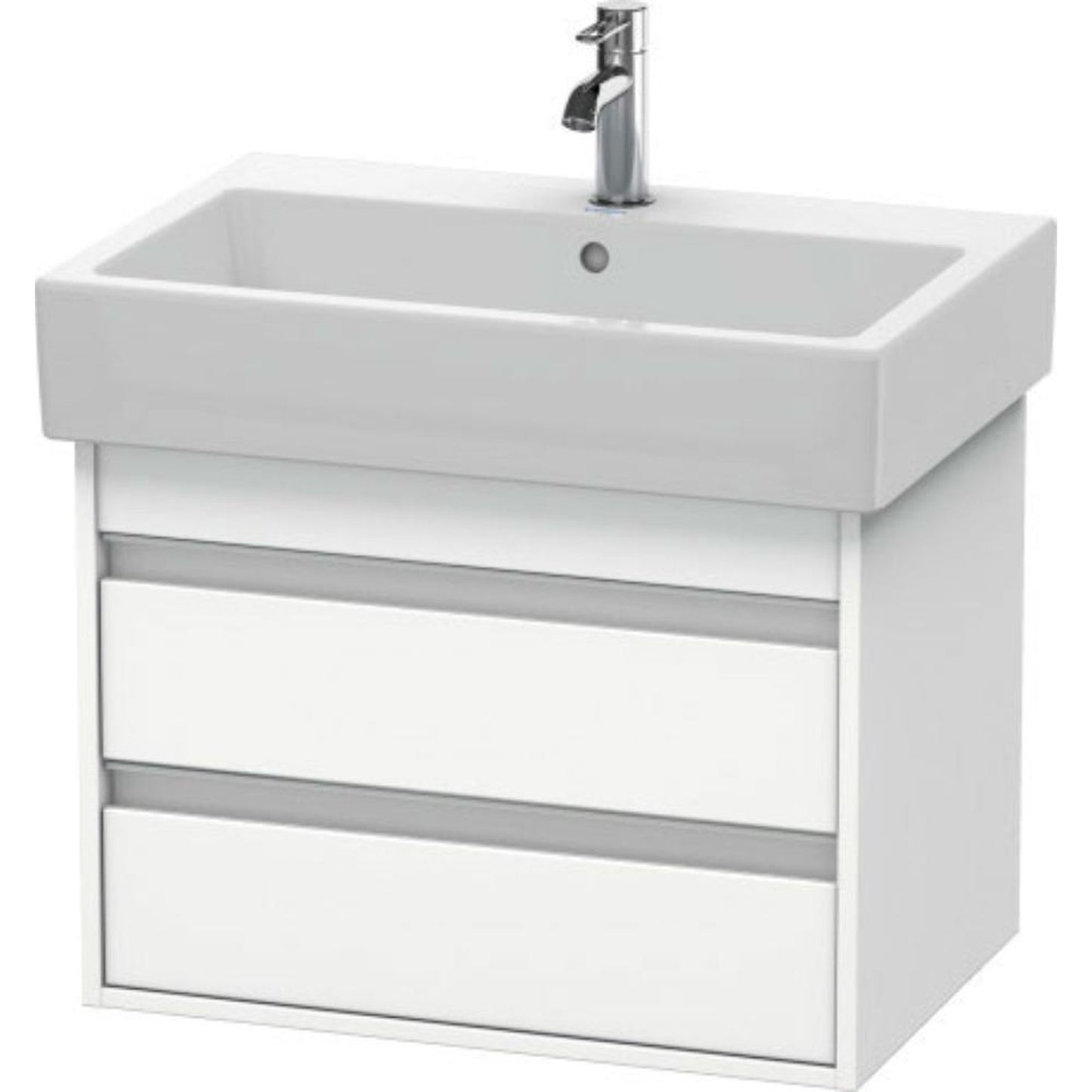 Duravit Ketho 26" x 19" x 17" Two Drawer Wall-Mount Vanity Unit in White Matt