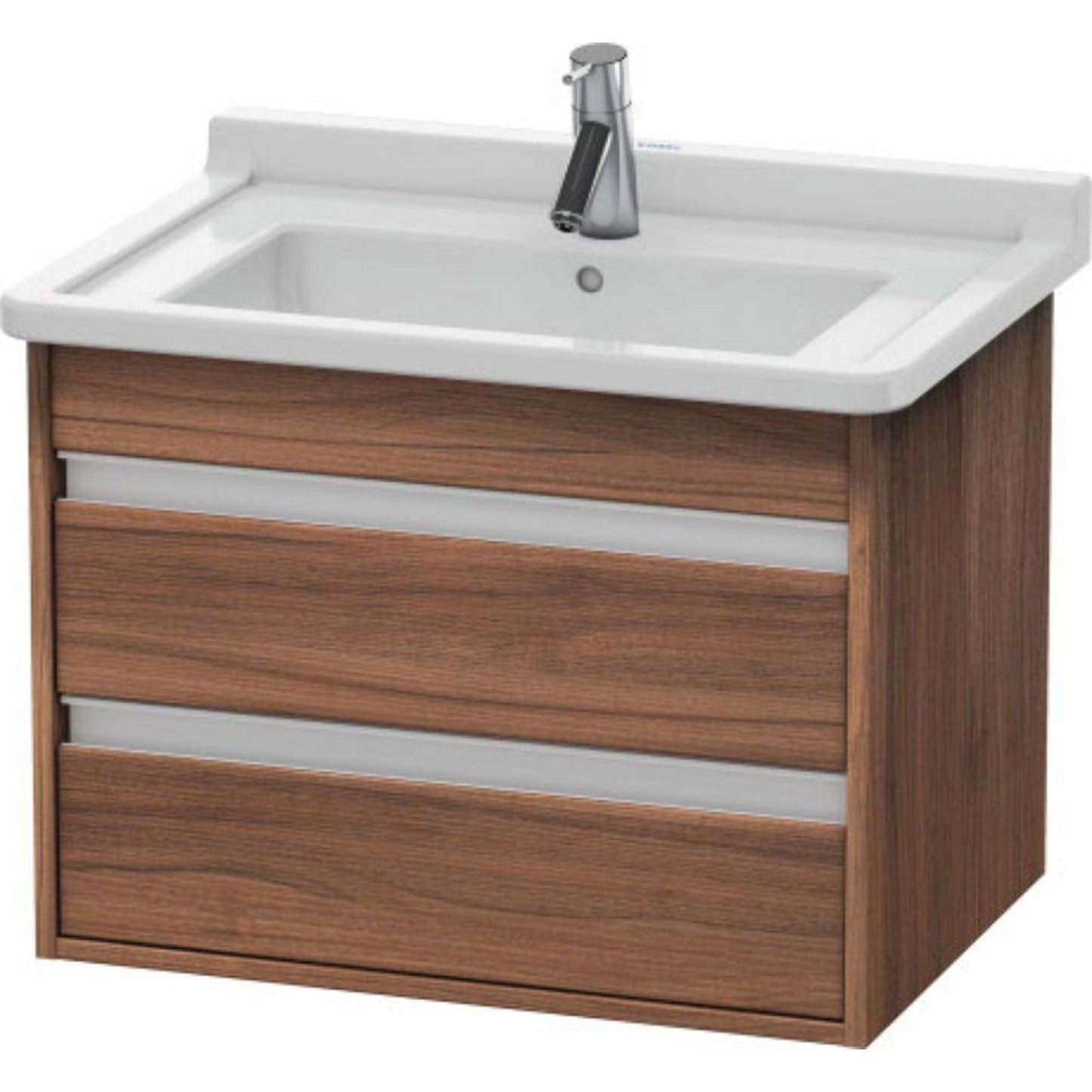 Duravit Ketho 26" x 19" x 18" Two Drawer Wall-Mount Vanity Unit in Natural Walnut (KT664307979)