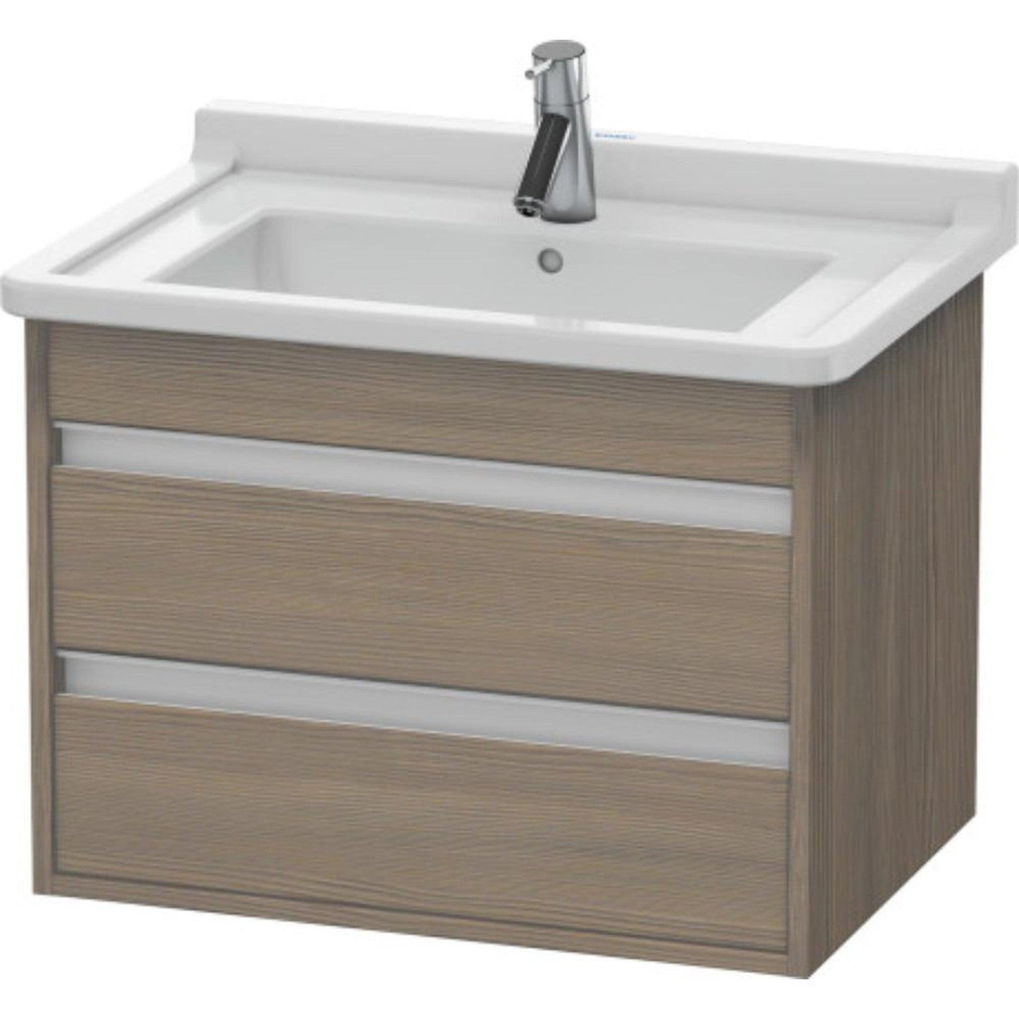 Duravit Ketho 26" x 19" x 18" Two Drawer Wall-Mount Vanity Unit in Oak Terra (KT664303535)