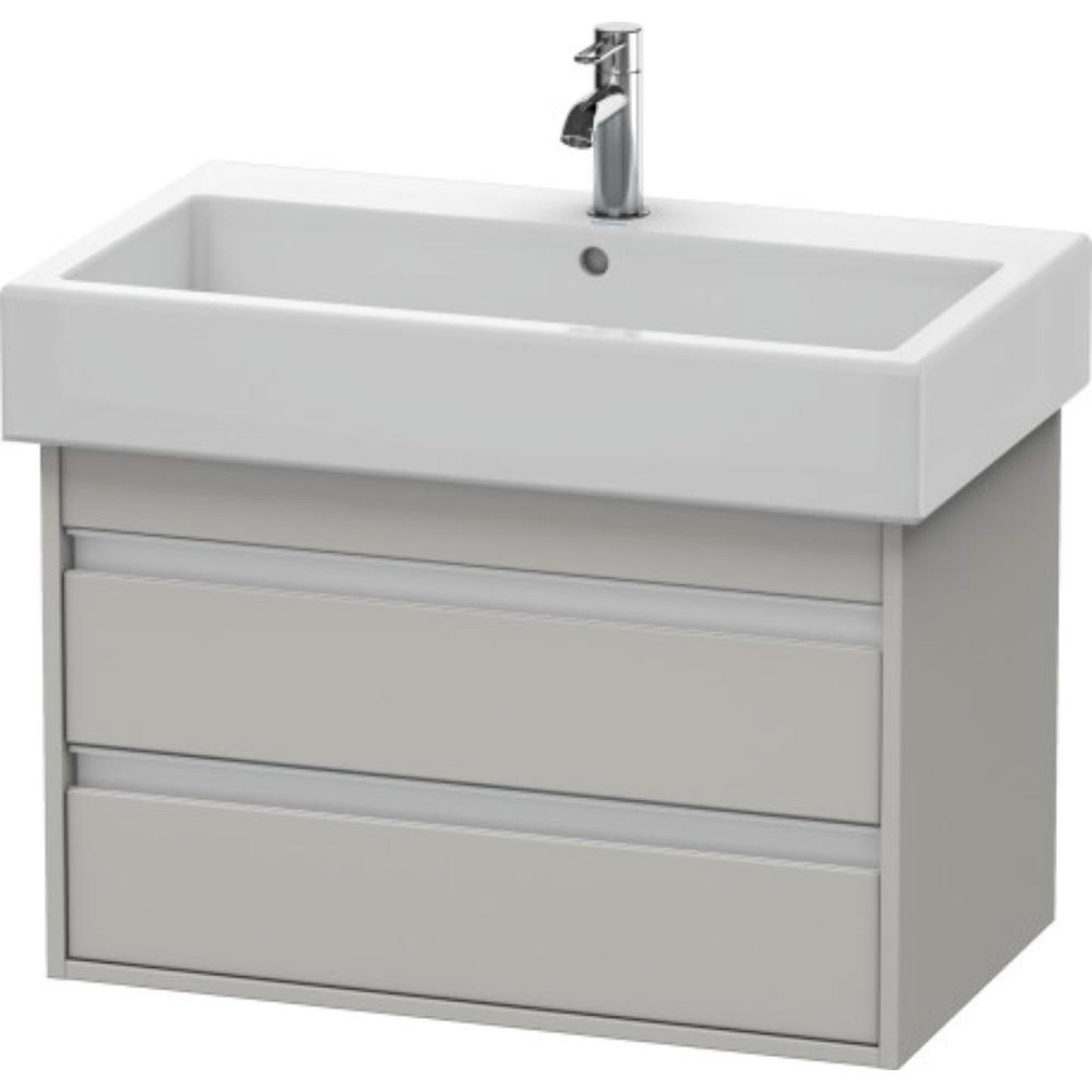 Duravit Ketho 30" x 19" x 17" Two Drawer Wall-Mount Vanity Unit in Concrete Grey Matt (KT663700707)