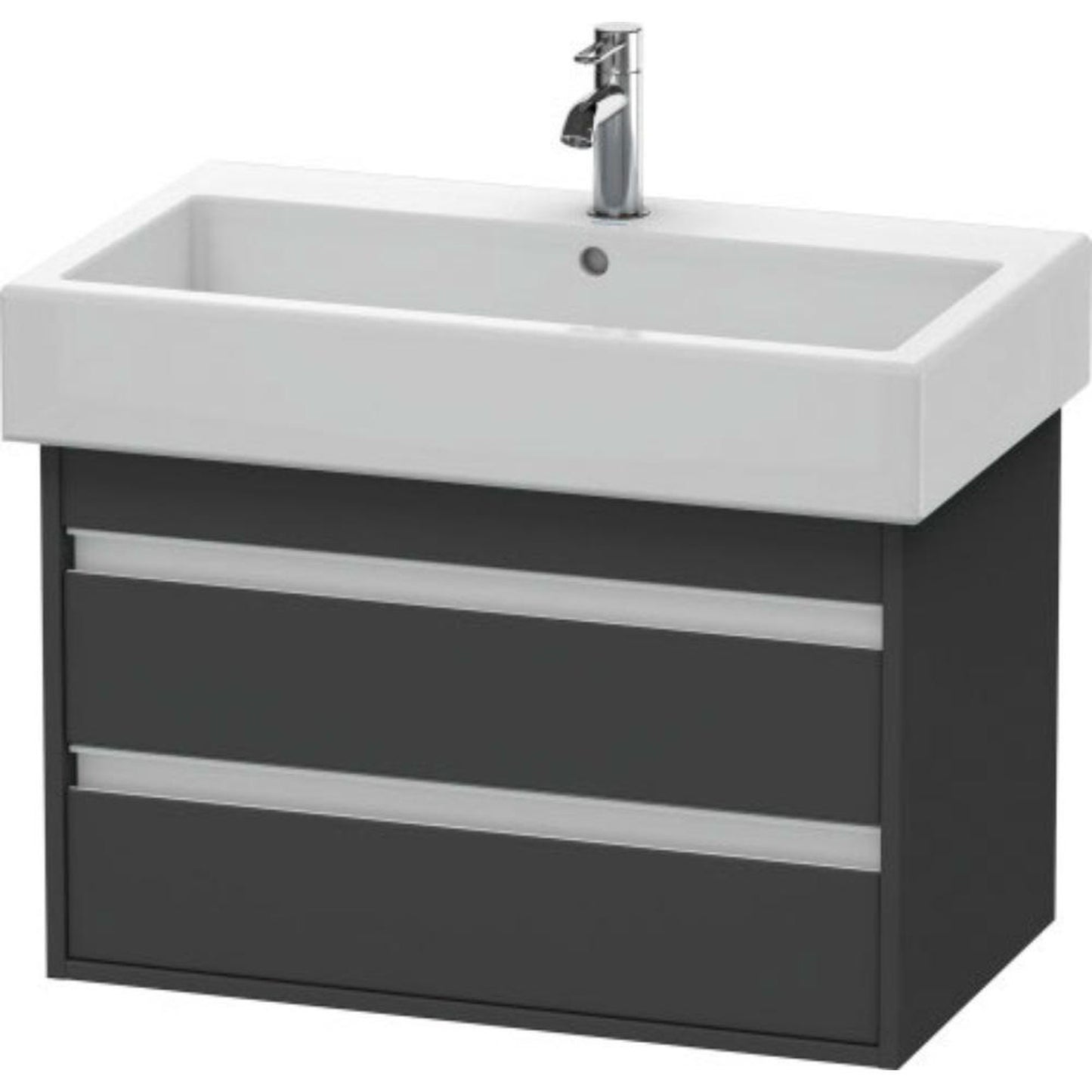 Duravit Ketho 30" x 19" x 17" Two Drawer Wall-Mount Vanity Unit in Graphite Matt (KT663704949)