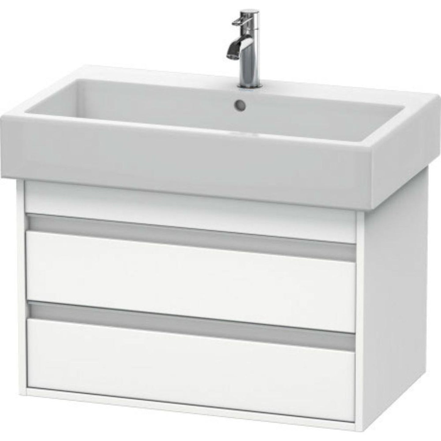 Duravit Ketho 30" x 19" x 17" Two Drawer Wall-Mount Vanity Unit in White Matt (KT663701818)
