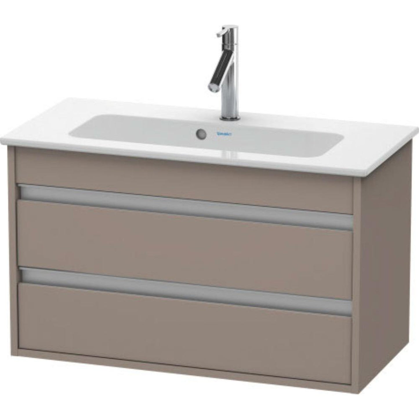 Duravit Ketho 31" x 19" x 15" Two Drawer Wall-Mount Vanity Unit in Basalt Matt