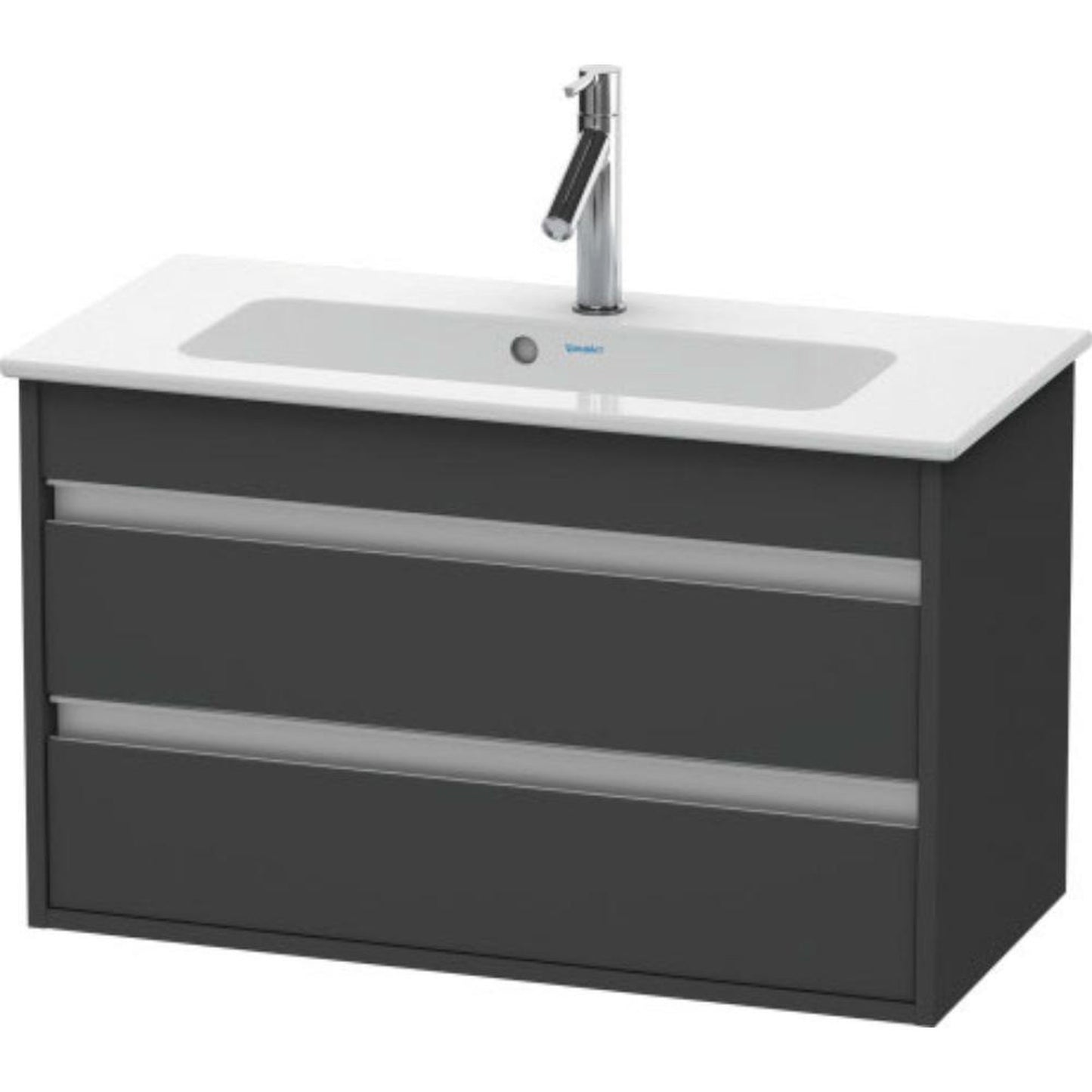 Duravit Ketho 31" x 19" x 15" Two Drawer Wall-Mount Vanity Unit in Graphite Matt