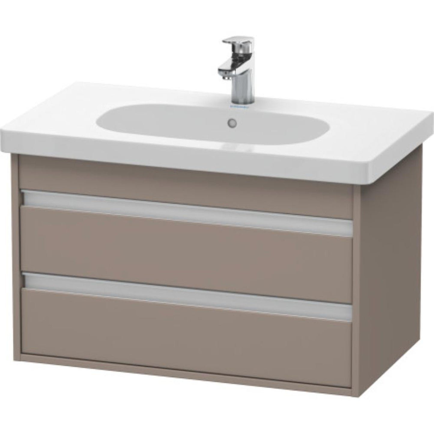 Duravit Ketho 31" x 19" x 18" Two Drawer Wall-Mount Vanity Unit in Basalt Matt (KT664704343)