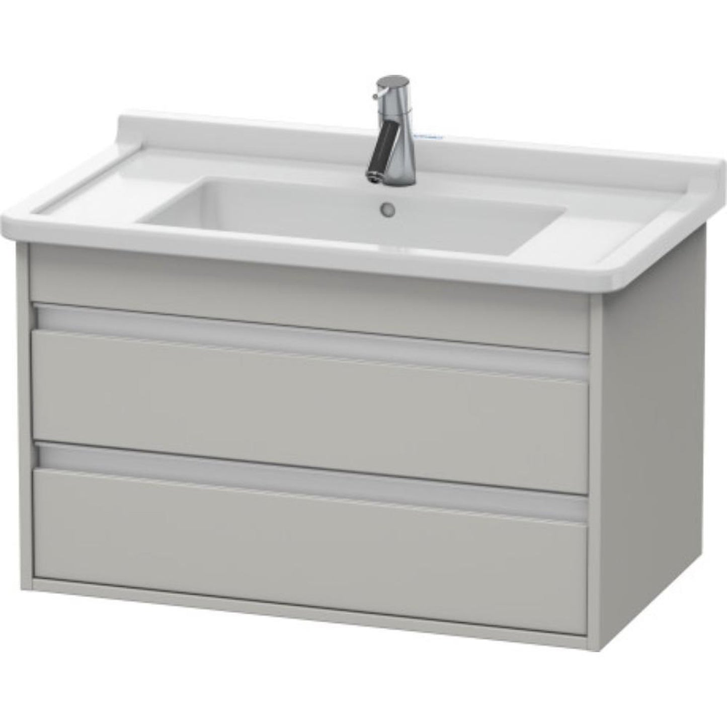 Duravit Ketho 31" x 19" x 18" Two Drawer Wall-Mount Vanity Unit in Concrete Grey Matt (KT664400707)