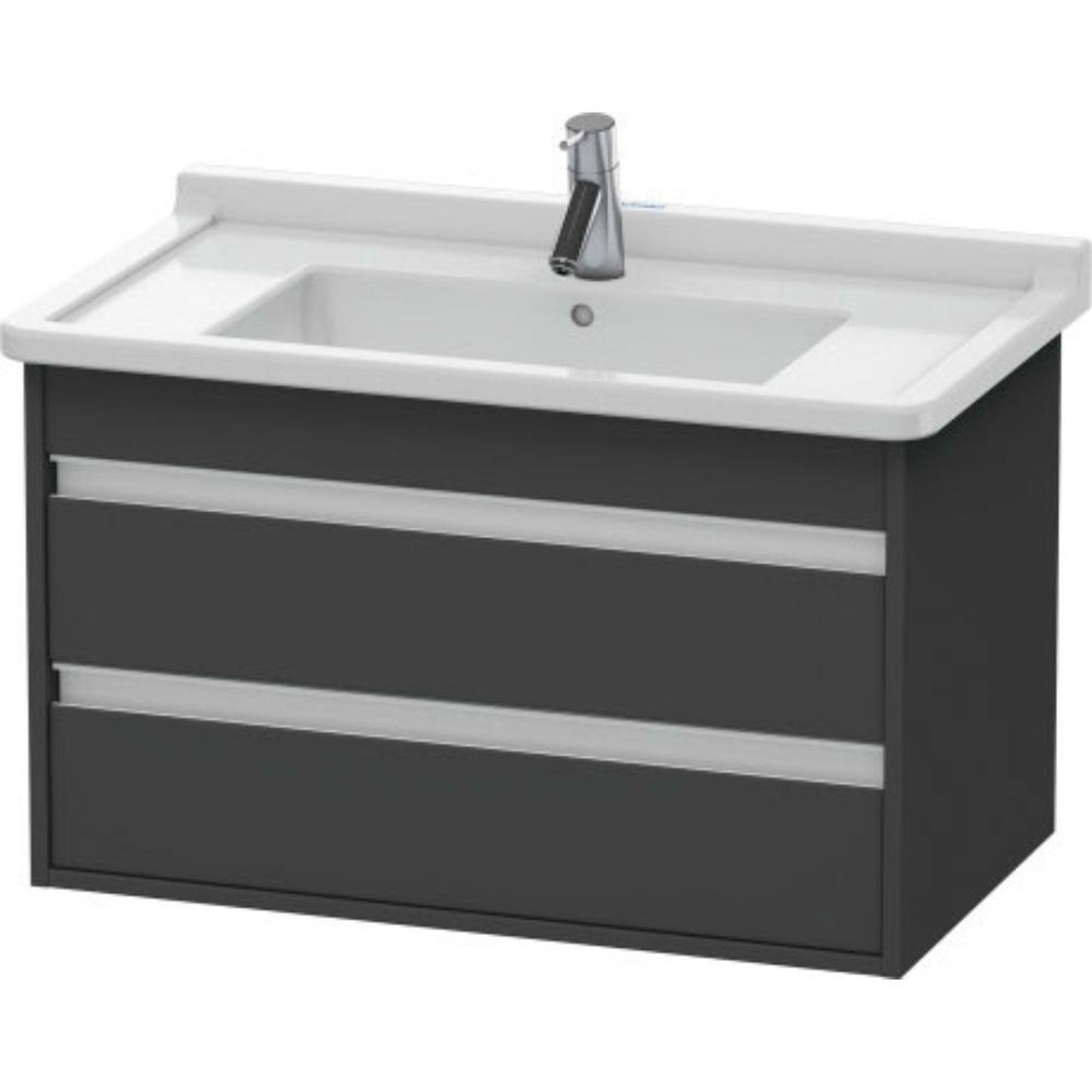 Duravit Ketho 31" x 19" x 18" Two Drawer Wall-Mount Vanity Unit in Graphite Matt (KT664404949)