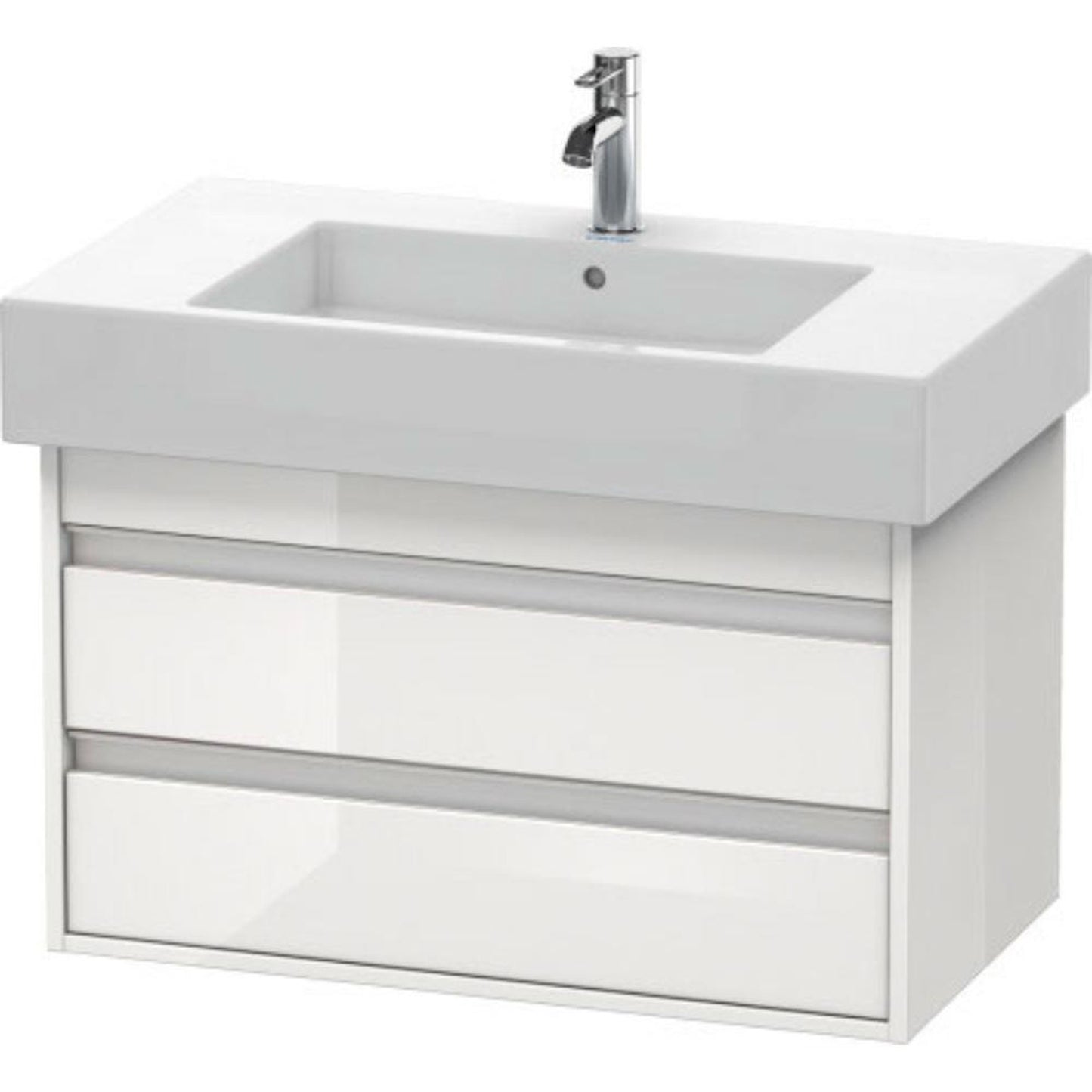 Duravit Ketho 31" x 19" x 18" Two Drawer Wall-Mount Vanity Unit in White High Gloss (KT664002222)