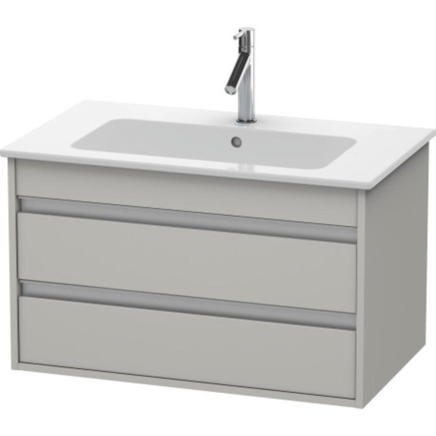 Duravit Ketho 31" x 19" x 19" Two Drawer Wall-Mount Vanity Unit in Concrete Grey Matt