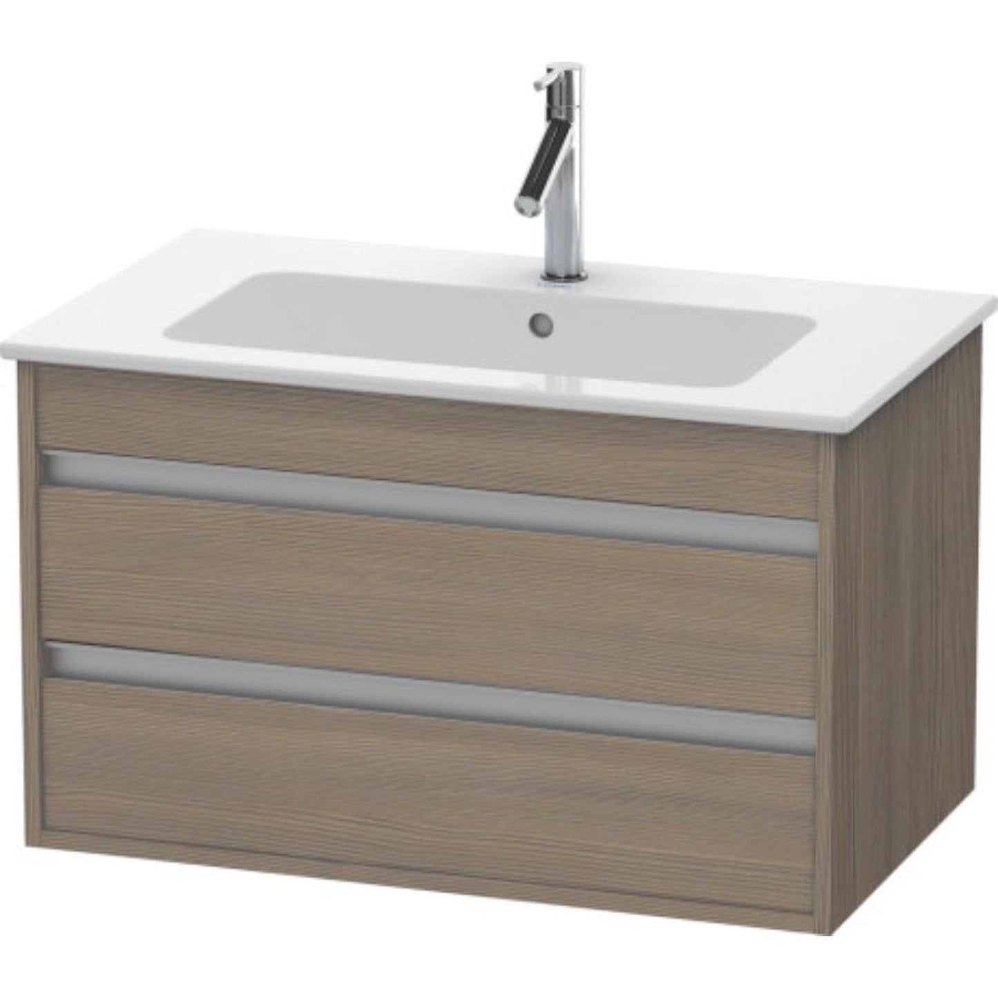Duravit Ketho 31" x 19" x 19" Two Drawer Wall-Mount Vanity Unit in Oak Terra