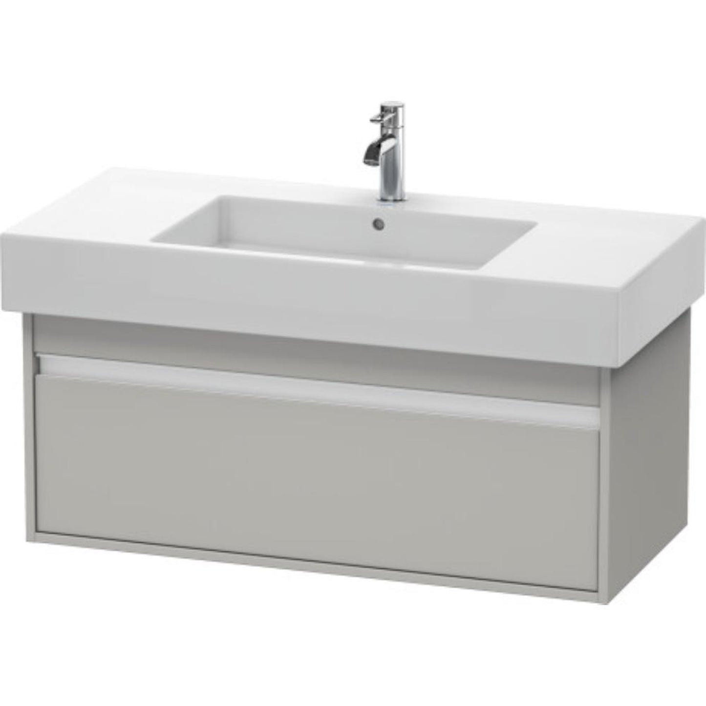 Duravit Ketho 39" x 16" x 18" Wall-Mount Vanity Unit in Concrete Grey Matt (KT669100707)