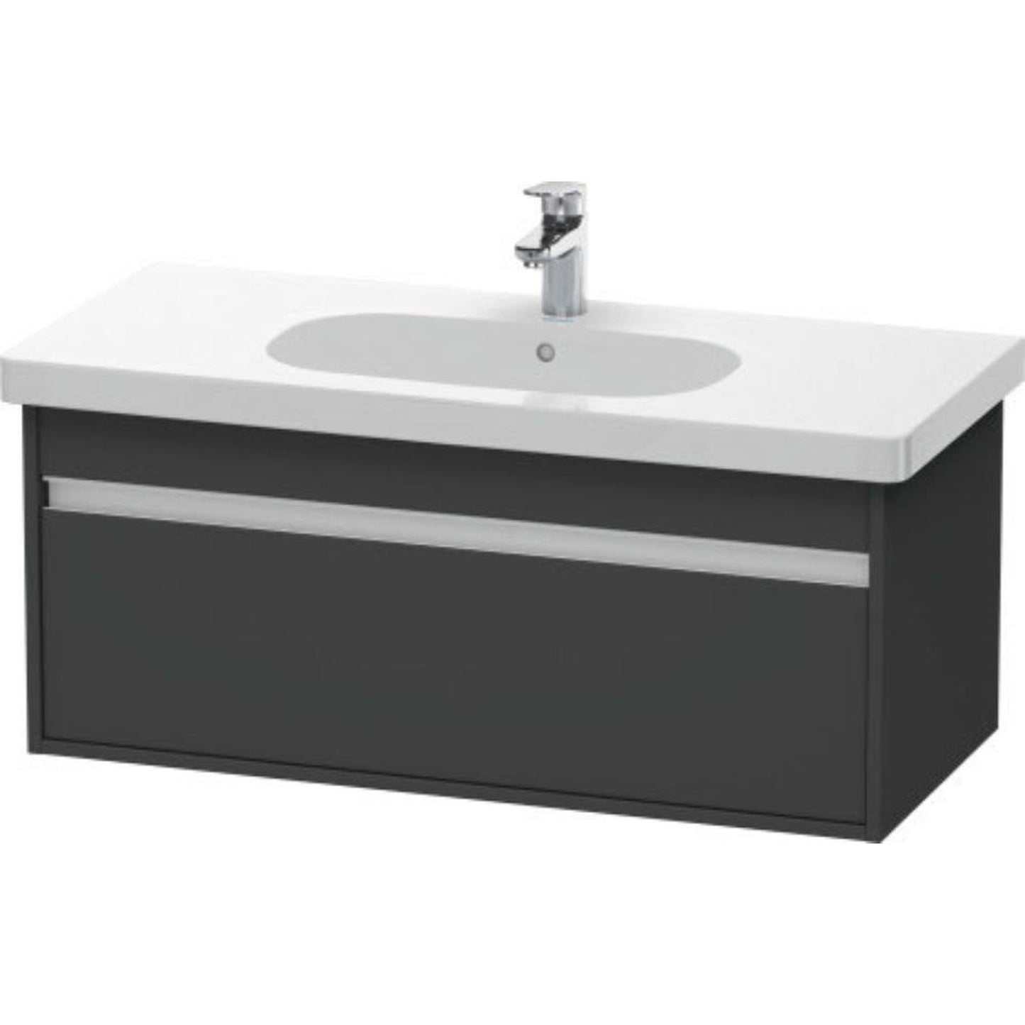 Duravit Ketho 39" x 16" x 18" Wall-Mount Vanity Unit in Graphite Matt (KT666804949)