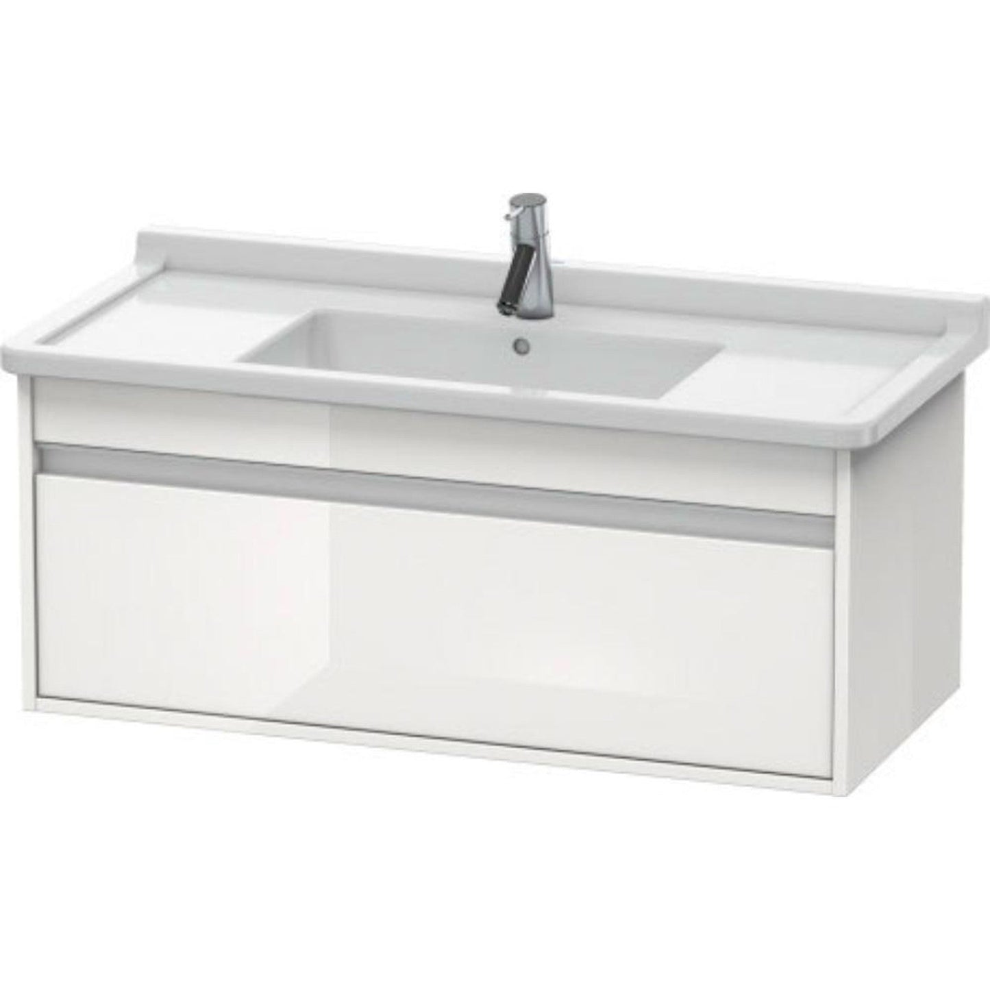 Duravit Ketho 39" x 16" x 18" Wall-Mount Vanity Unit in White High Gloss (KT666502222)
