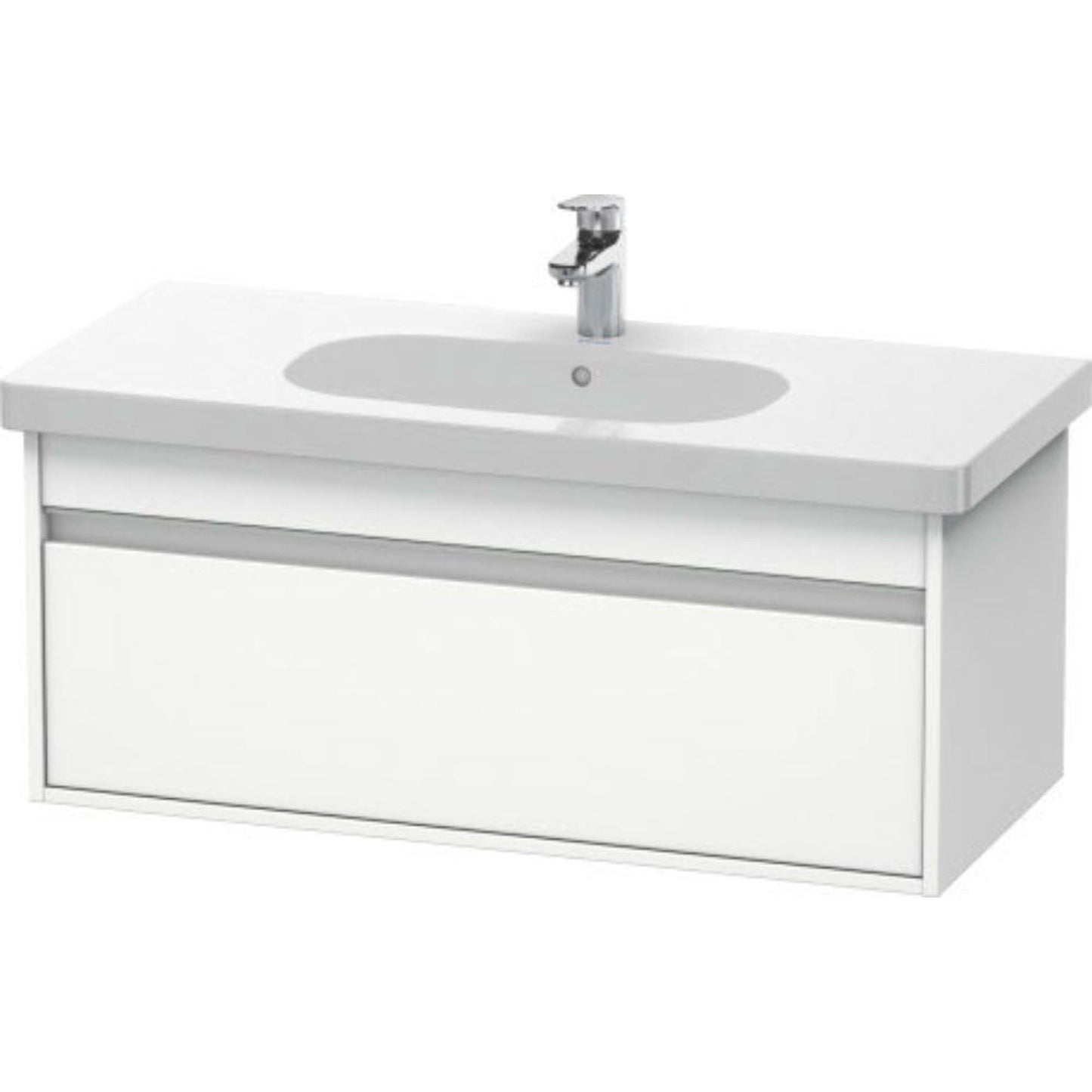 Duravit Ketho 39" x 16" x 18" Wall-Mount Vanity Unit in White Matt (KT666801818)