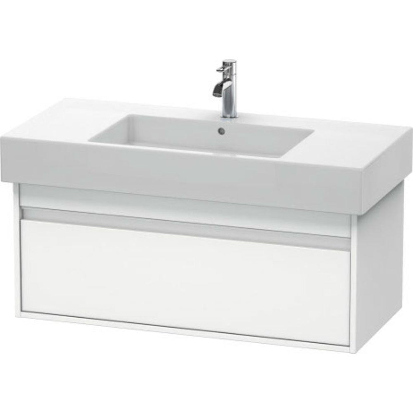 Duravit Ketho 39" x 16" x 18" Wall-Mount Vanity Unit in White Matt (KT669101818)
