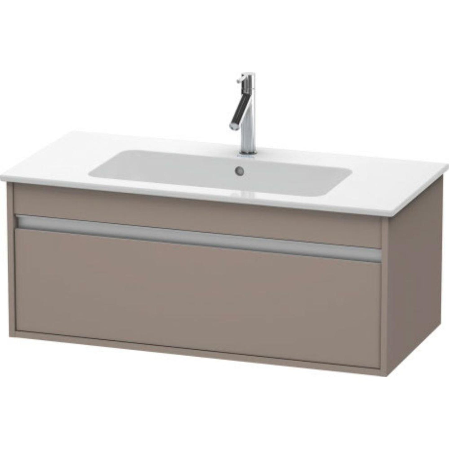 Duravit Ketho 39" x 16" x 19" One Drawer Wall-Mount Vanity Unit in Basalt Matt