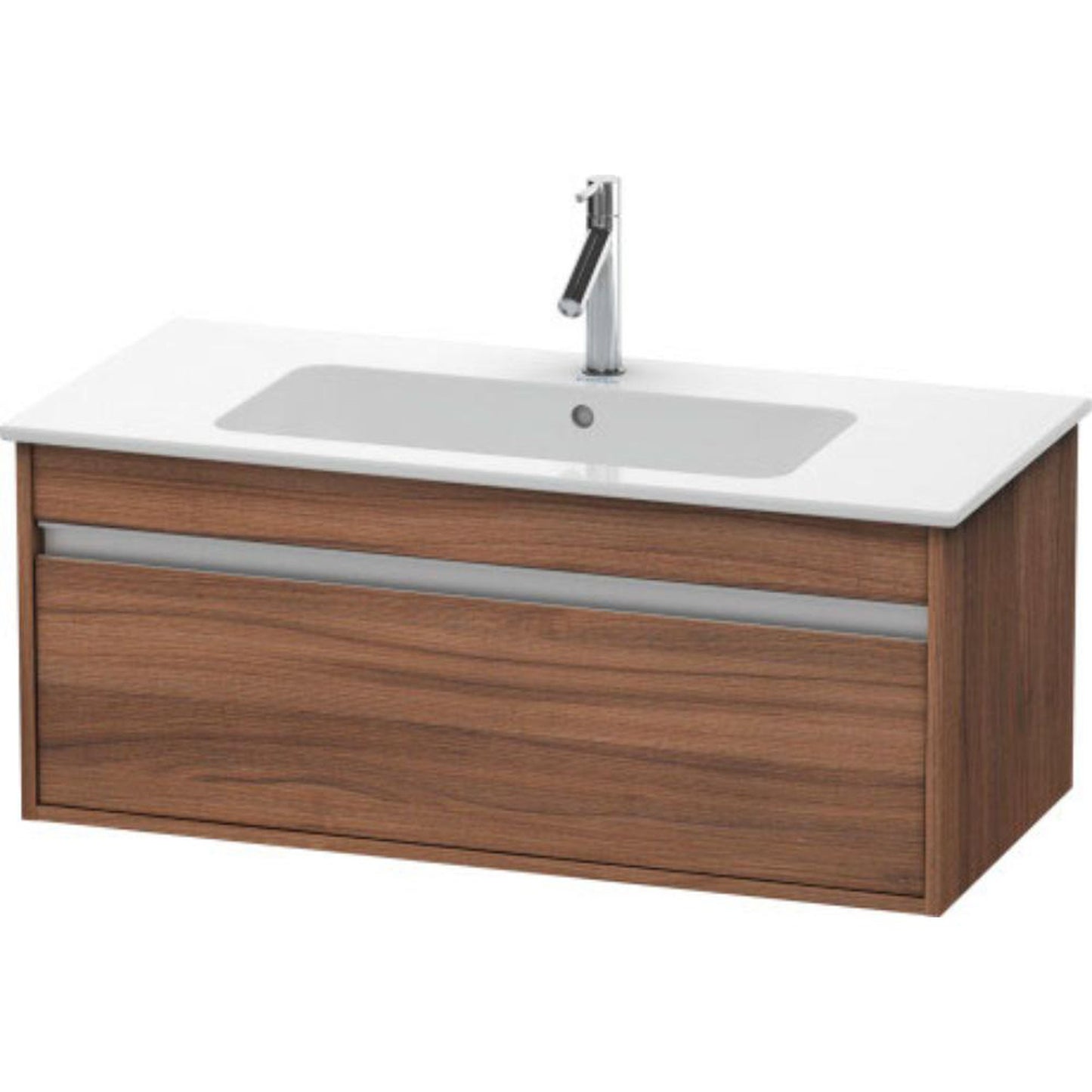 Duravit Ketho 39" x 16" x 19" One Drawer Wall-Mount Vanity Unit in Natural Walnut