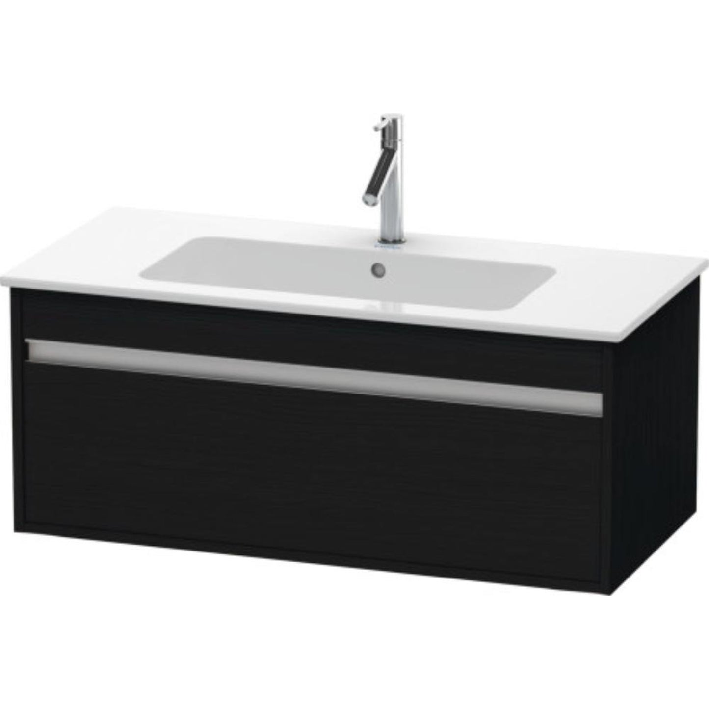 Duravit Ketho 39" x 16" x 19" One Drawer Wall-Mount Vanity Unit in Oak Black