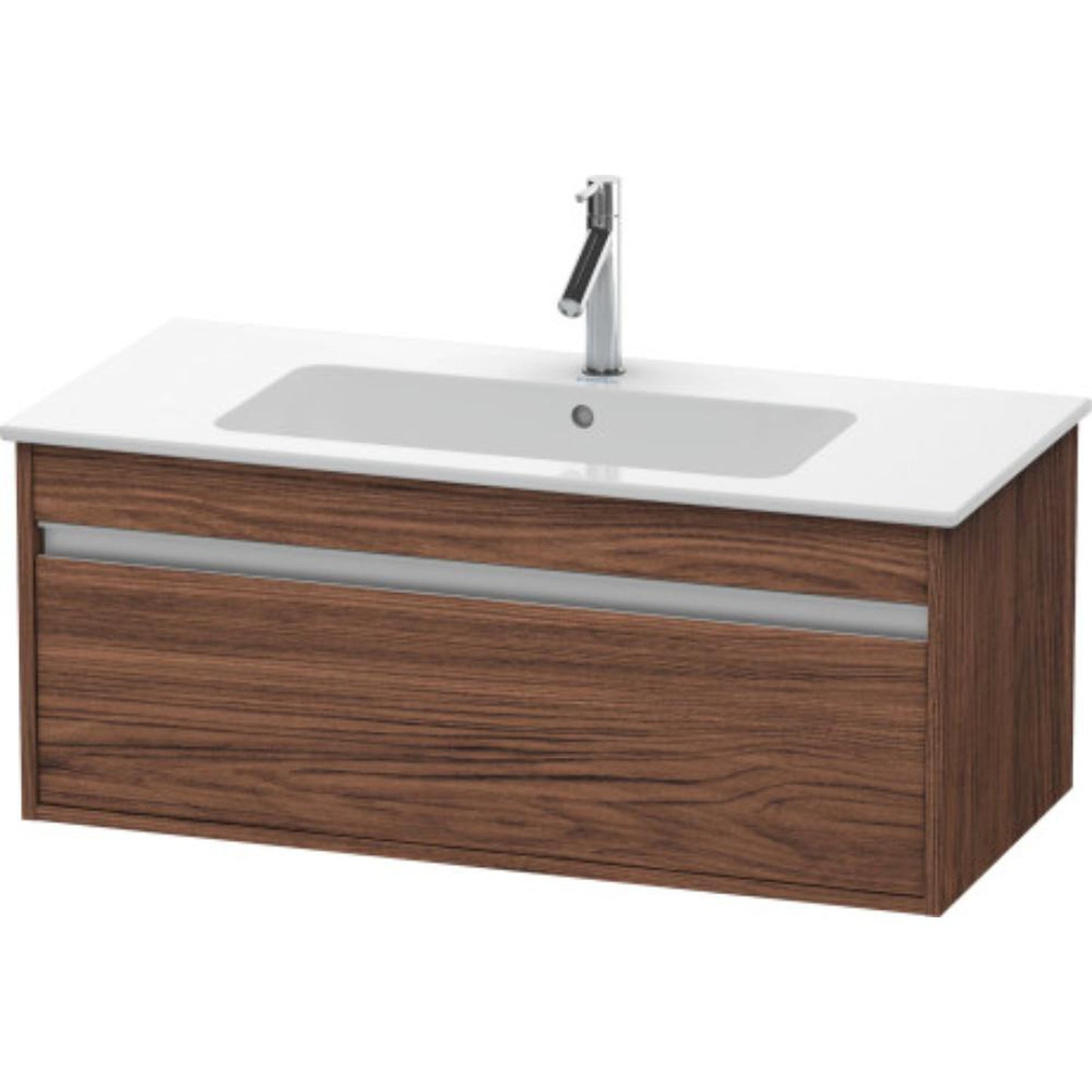 Duravit Ketho 39" x 16" x 19" One Drawer Wall-Mount Vanity Unit in Walnut Dark