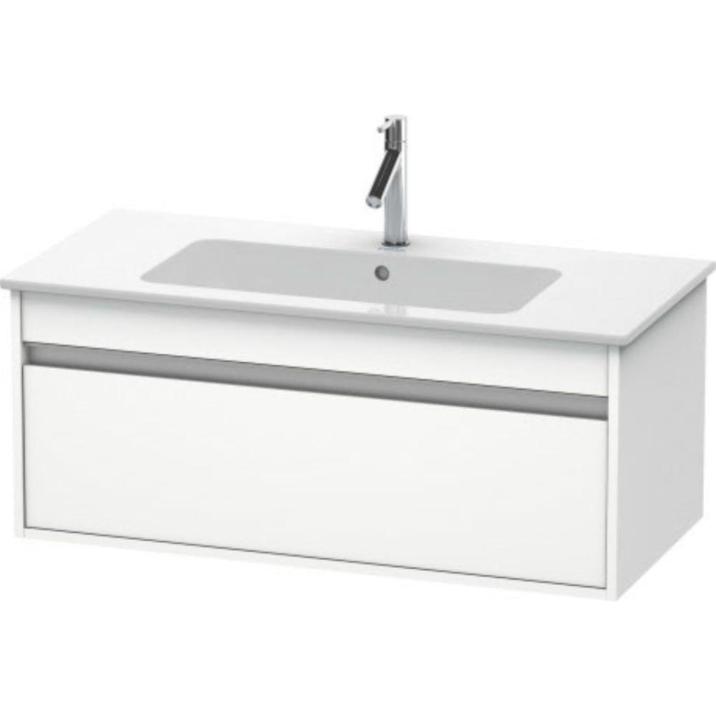 Duravit Ketho 39" x 16" x 19" One Drawer Wall-Mount Vanity Unit in White Matt