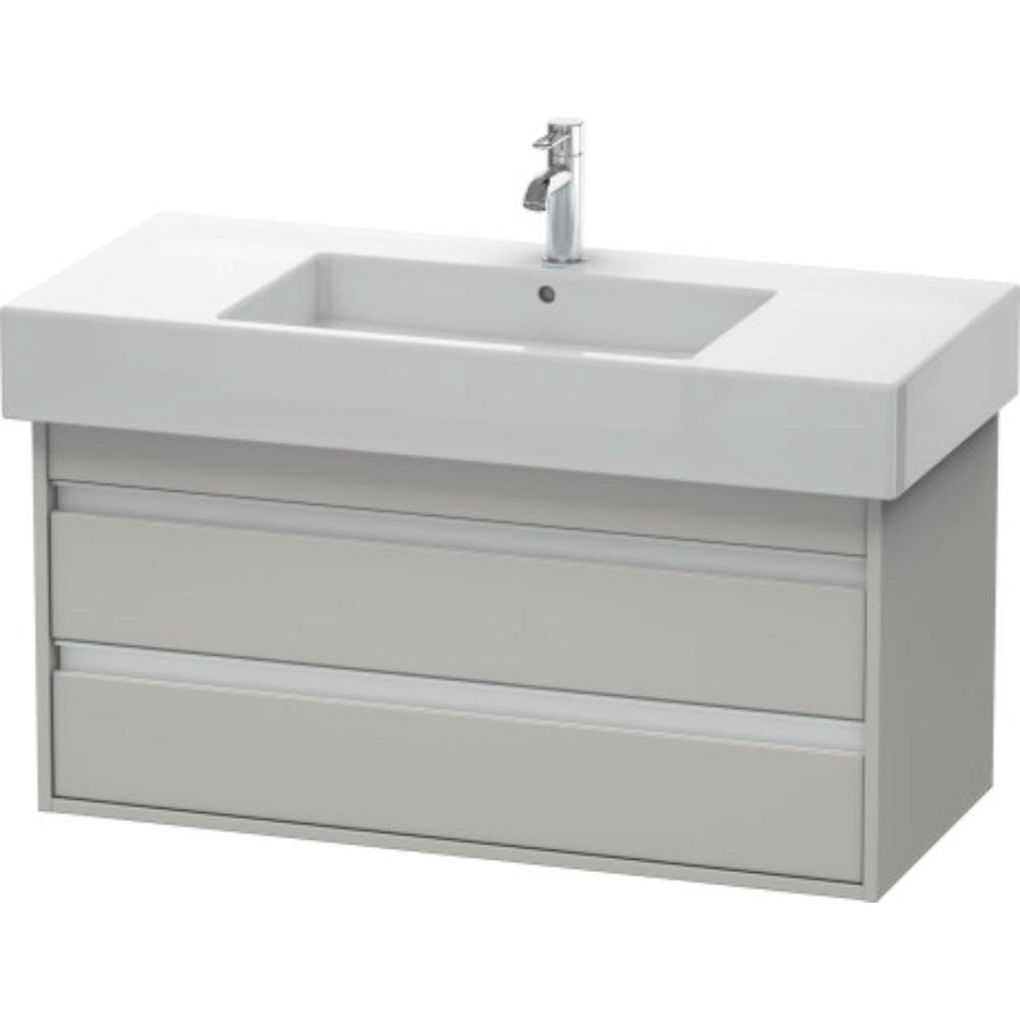 Duravit Ketho 39" x 19" x 18" Two Drawer Wall-Mount Vanity Unit in Concrete Grey Matt (KT664100707)