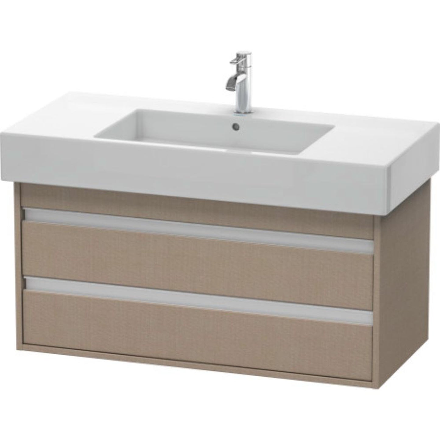 Duravit Ketho 39" x 19" x 18" Two Drawer Wall-Mount Vanity Unit in Linen (KT664107575)