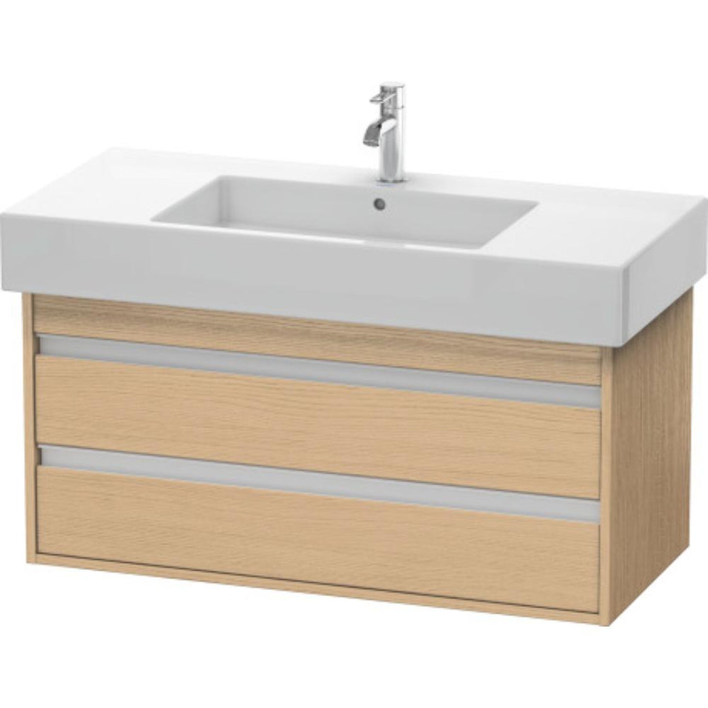 Duravit Ketho 39" x 19" x 18" Two Drawer Wall-Mount Vanity Unit in Natural Oak (KT664103030)
