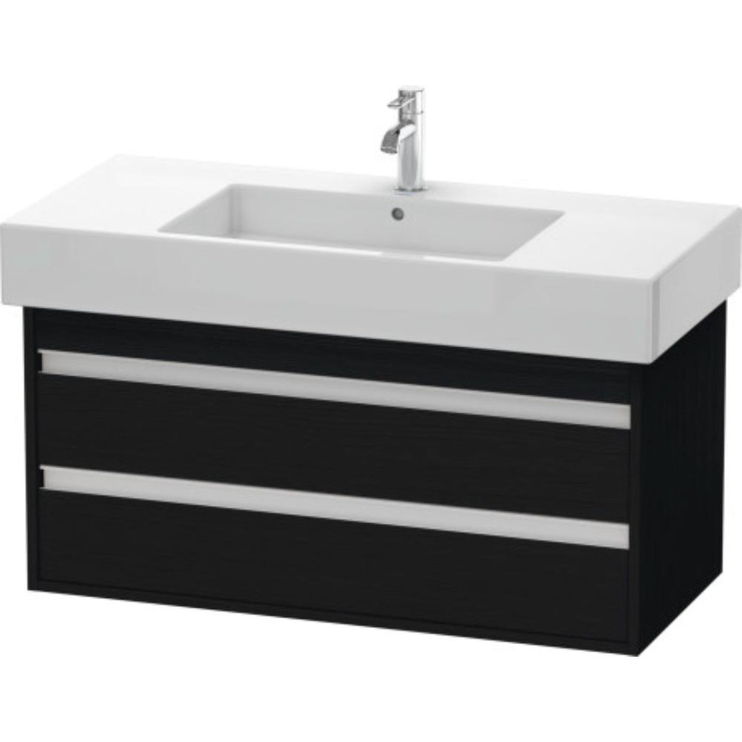 Duravit Ketho 39" x 19" x 18" Two Drawer Wall-Mount Vanity Unit in Oak Black (KT664101616)