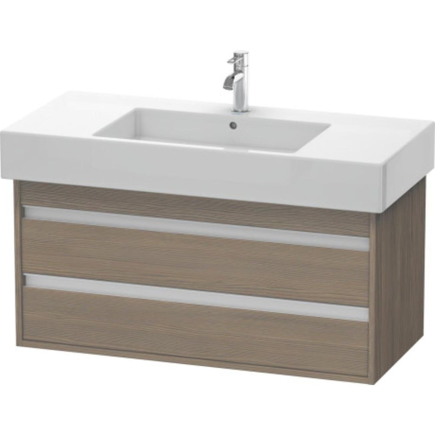 Duravit Ketho 39" x 19" x 18" Two Drawer Wall-Mount Vanity Unit in Oak Terra (KT664103535)
