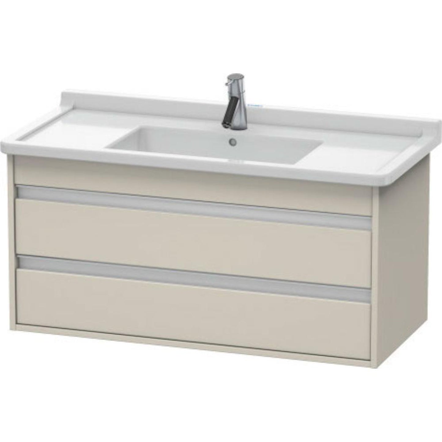 Duravit Ketho 39" x 19" x 18" Two Drawer Wall-Mount Vanity Unit in Taupe Matt (KT664509191)