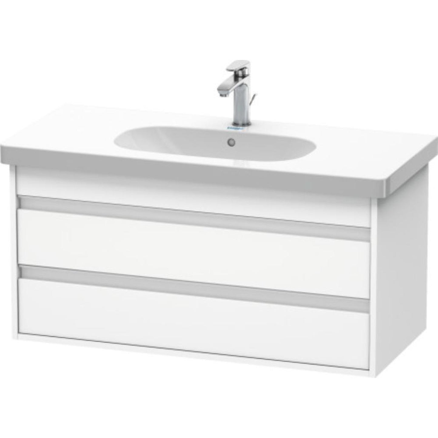 Duravit Ketho 39" x 19" x 18" Two Drawer Wall-Mount Vanity Unit in White Matt (KT664801818)