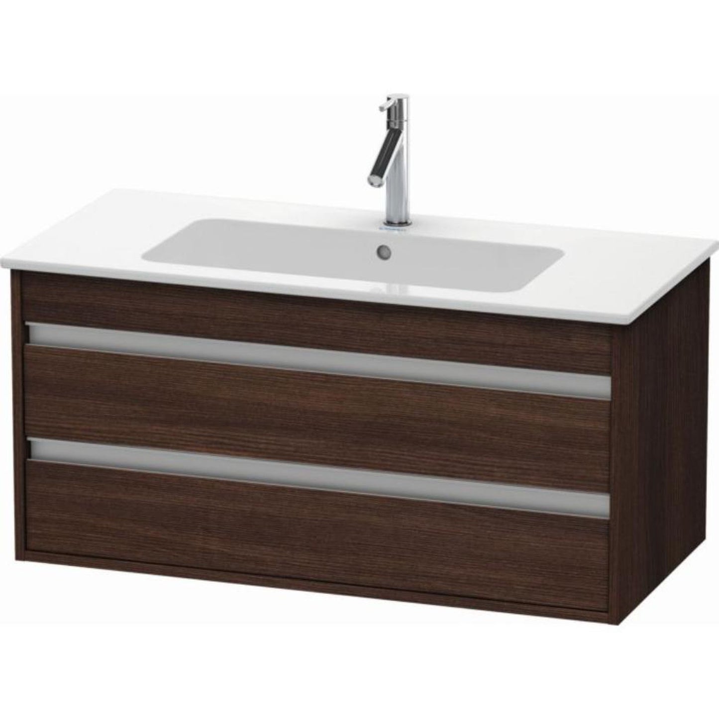 Duravit Ketho 39" x 19" x 19" Two Drawer Wall-Mount Vanity Unit in Chestnut Dark