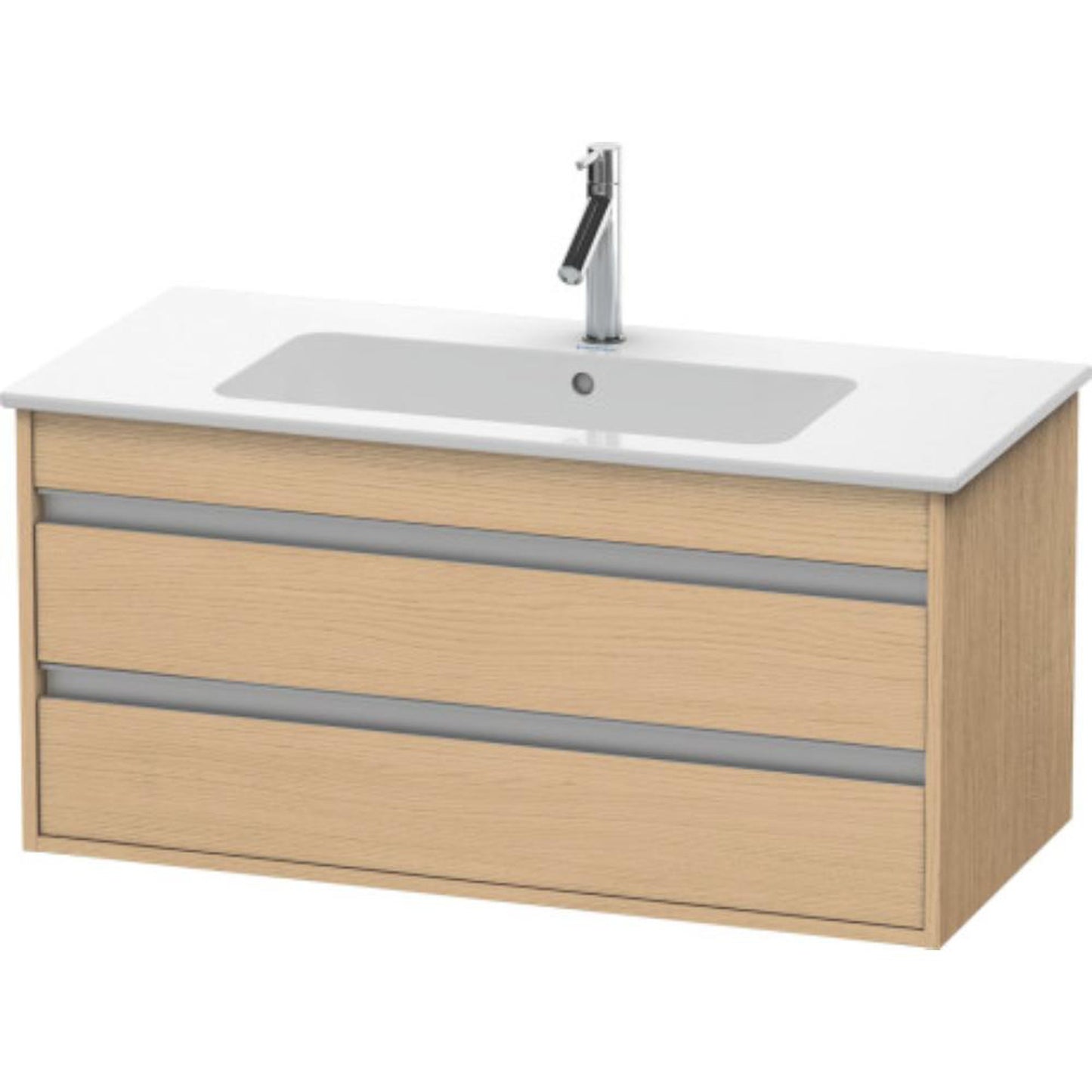 Duravit Ketho 39" x 19" x 19" Two Drawer Wall-Mount Vanity Unit in Natural Oak