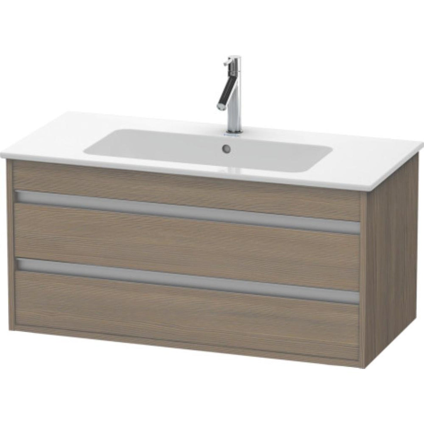 Duravit Ketho 39" x 19" x 19" Two Drawer Wall-Mount Vanity Unit in Oak Terra