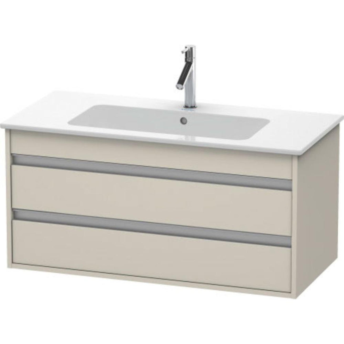 Duravit Ketho 39" x 19" x 19" Two Drawer Wall-Mount Vanity Unit in Taupe Matt