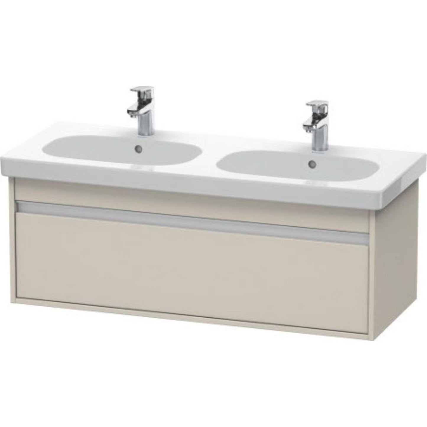 Duravit Ketho 45" x 16" x 18" Wall-Mount Vanity Unit in Taupe Matt (KT666909191)