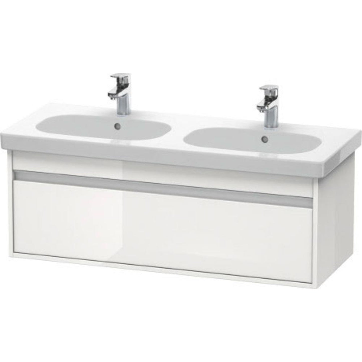 Duravit Ketho 45" x 16" x 18" Wall-Mount Vanity Unit in White High Gloss (KT666902222)