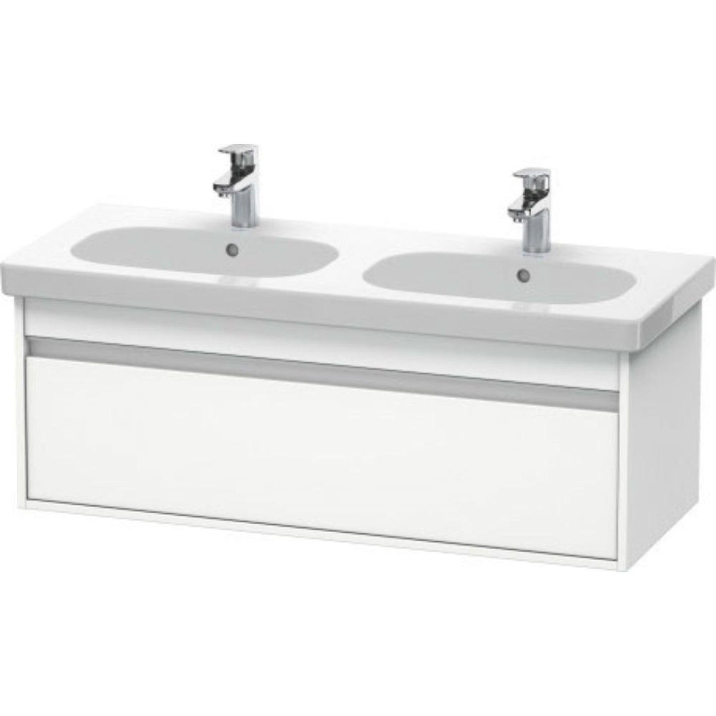 Duravit Ketho 45" x 16" x 18" Wall-Mount Vanity Unit in White Matt (KT666901818)
