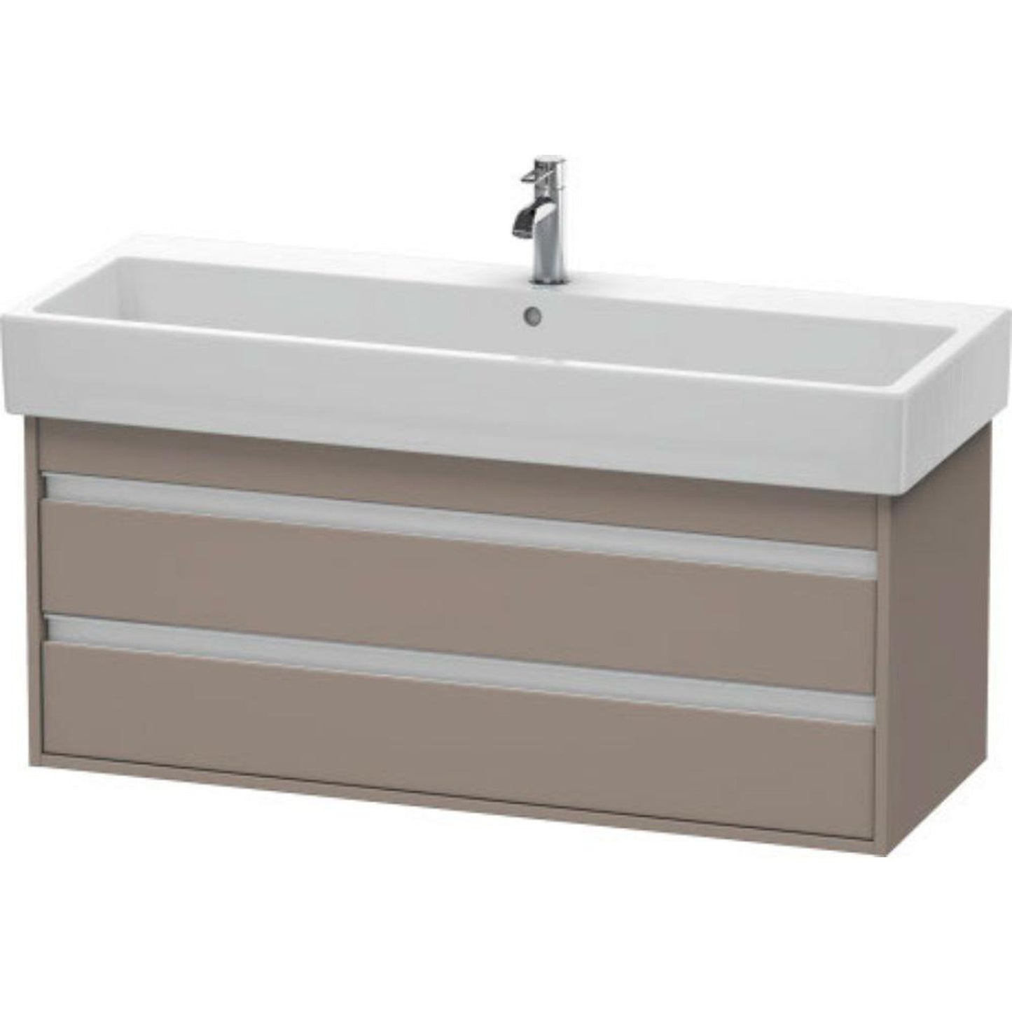Duravit Ketho 45" x 19" x 17" Two Drawer Wall-Mount Vanity Unit in Basalt Matt (KT663904343)