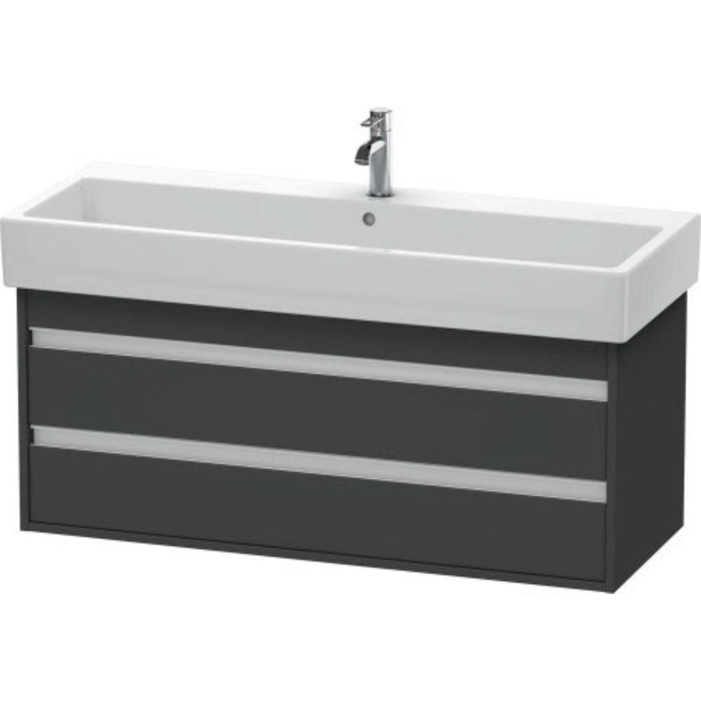 Duravit Ketho 45" x 19" x 17" Two Drawer Wall-Mount Vanity Unit in Graphite Matt (KT663904949)