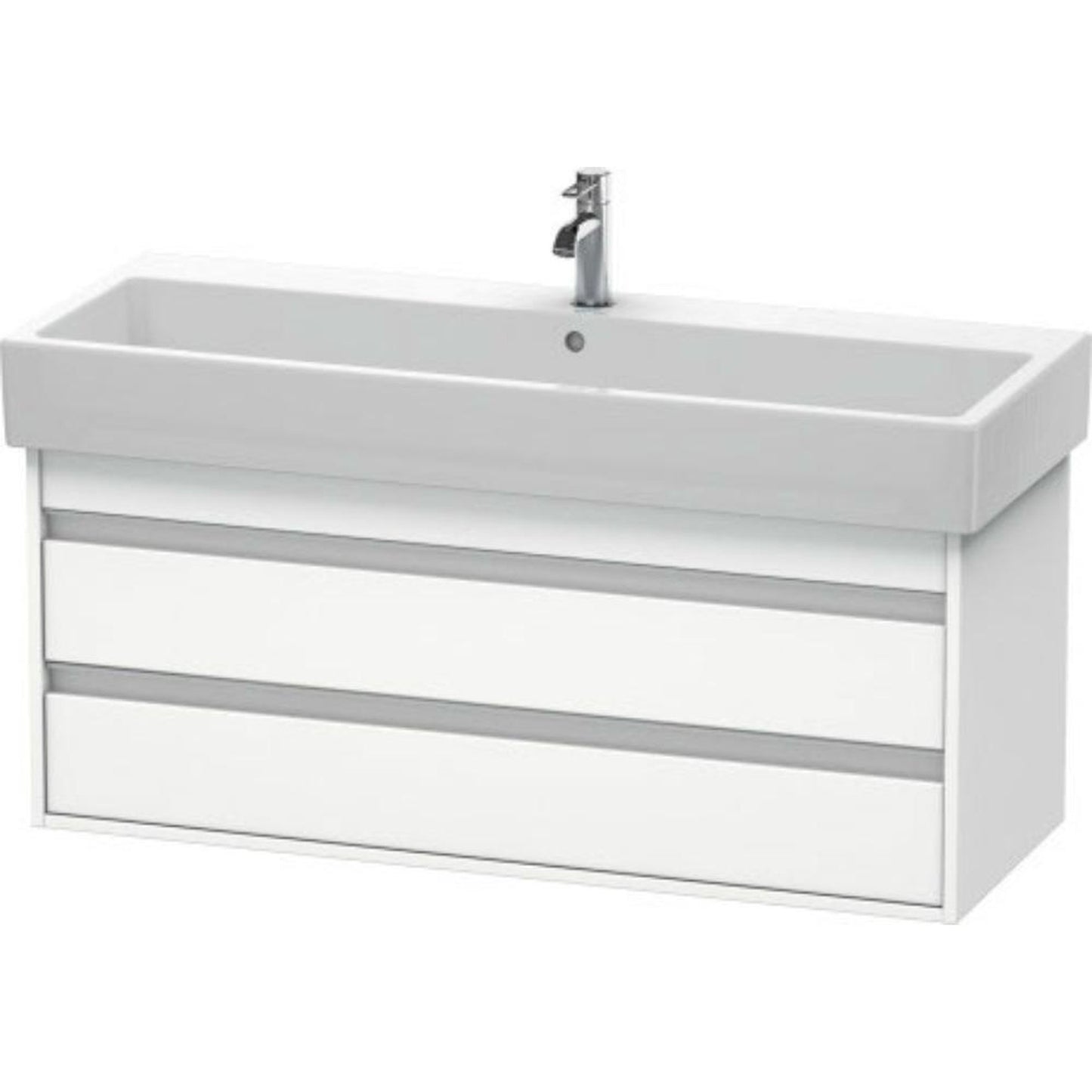 Duravit Ketho 45" x 19" x 17" Two Drawer Wall-Mount Vanity Unit in White Matt (KT663901818)