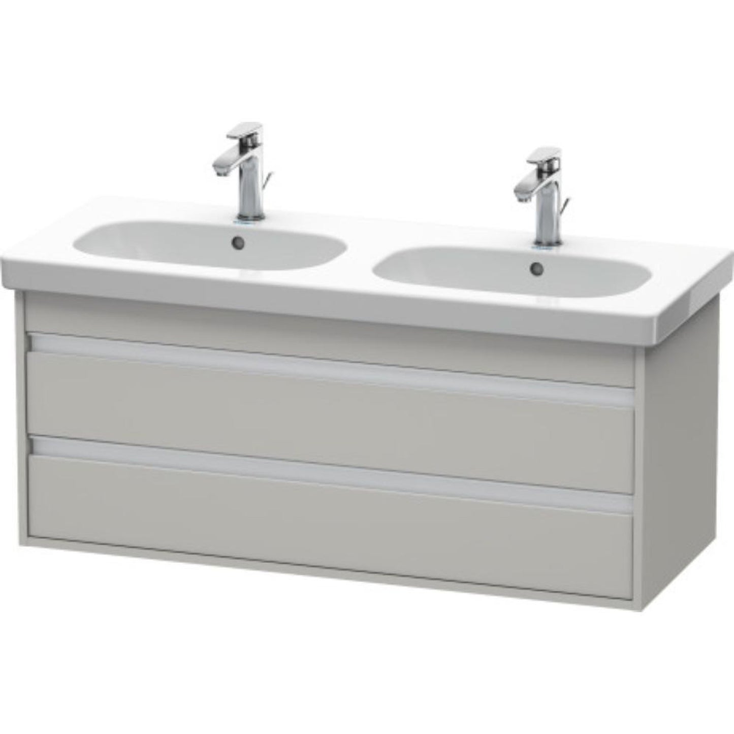 Duravit Ketho 45" x 19" x 18" Two Drawer Wall-Mount Vanity Unit in Concrete Grey Matt