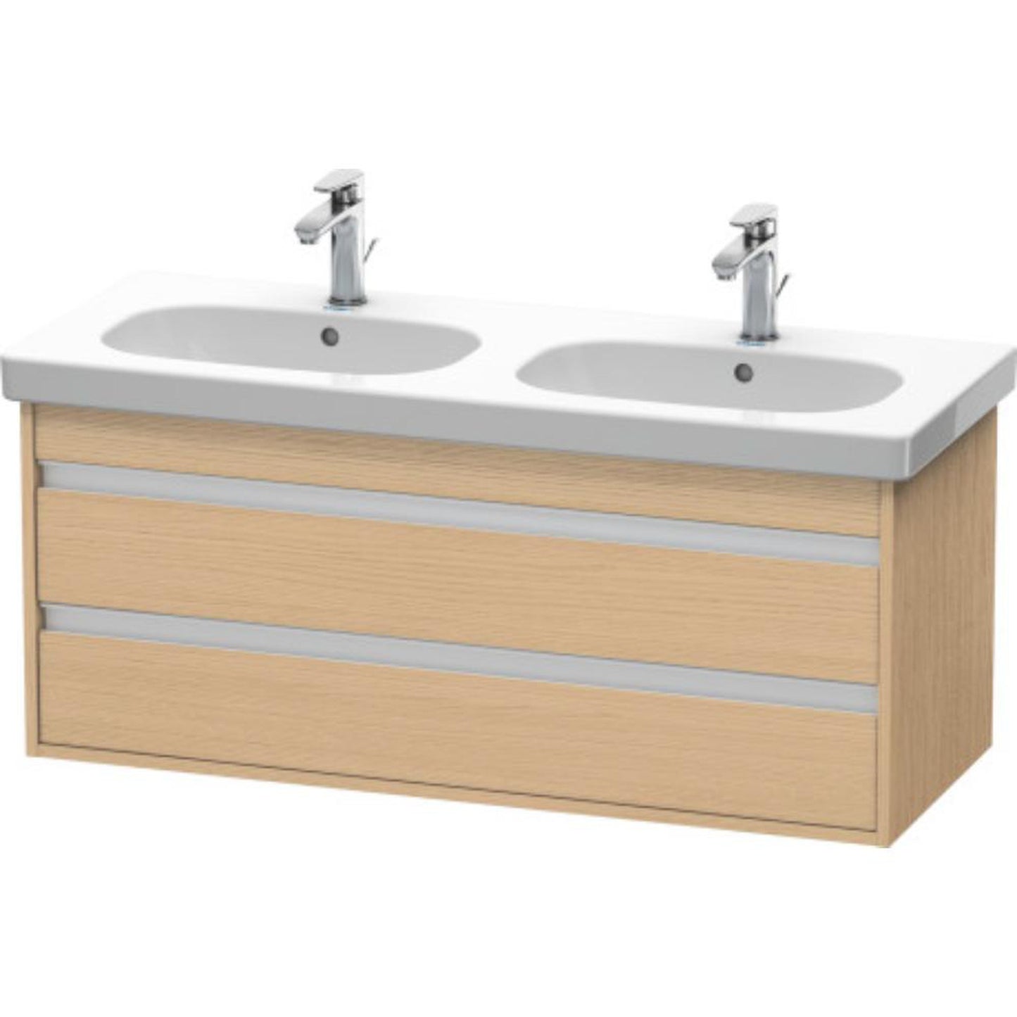 Duravit Ketho 45" x 19" x 18" Two Drawer Wall-Mount Vanity Unit in Natural Oak