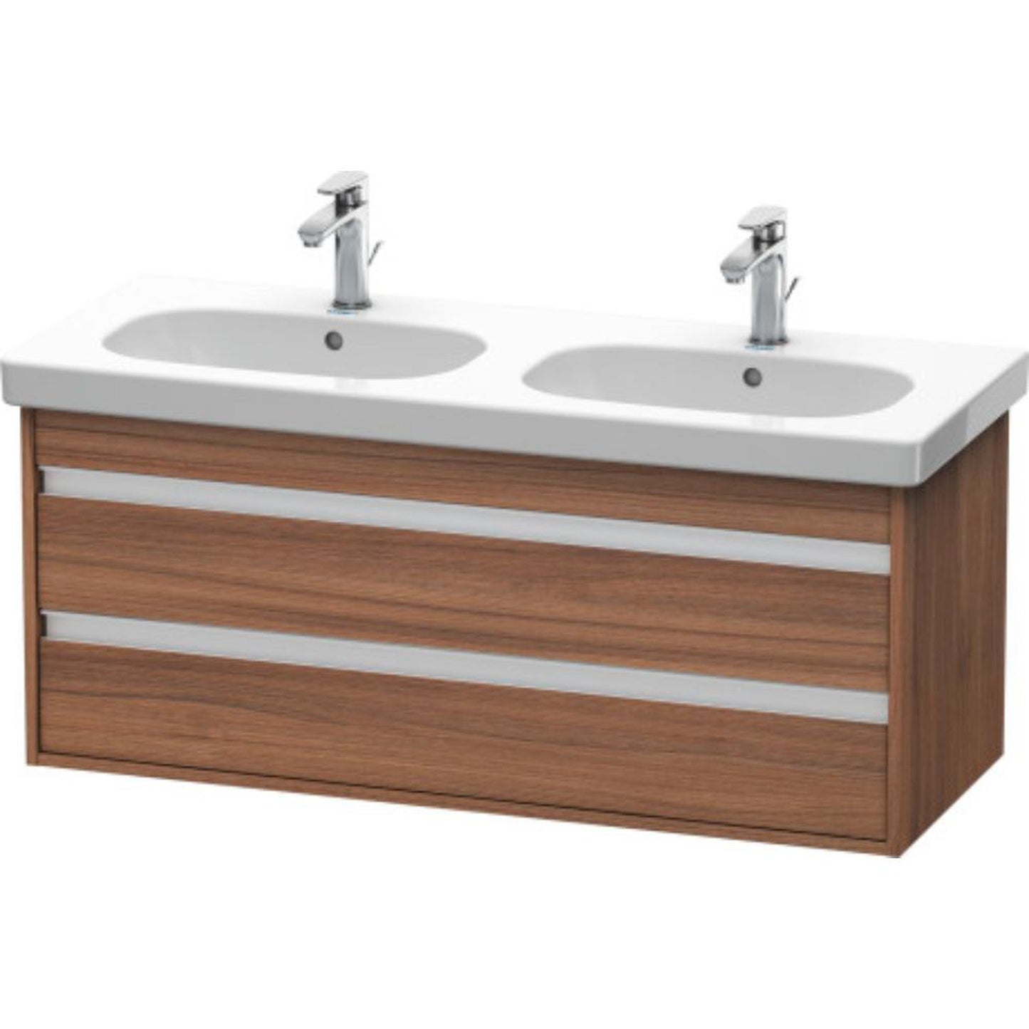 Duravit Ketho 45" x 19" x 18" Two Drawer Wall-Mount Vanity Unit in Natural Walnut