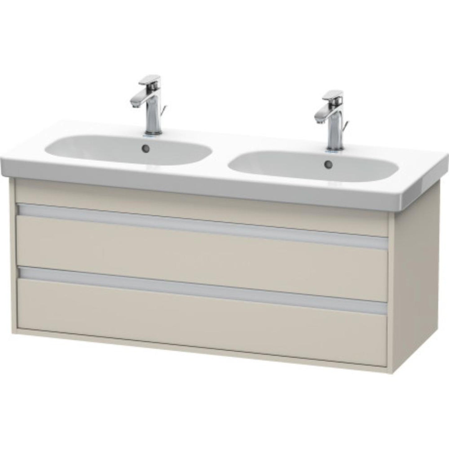 Duravit Ketho 45" x 19" x 18" Two Drawer Wall-Mount Vanity Unit in Taupe Matt