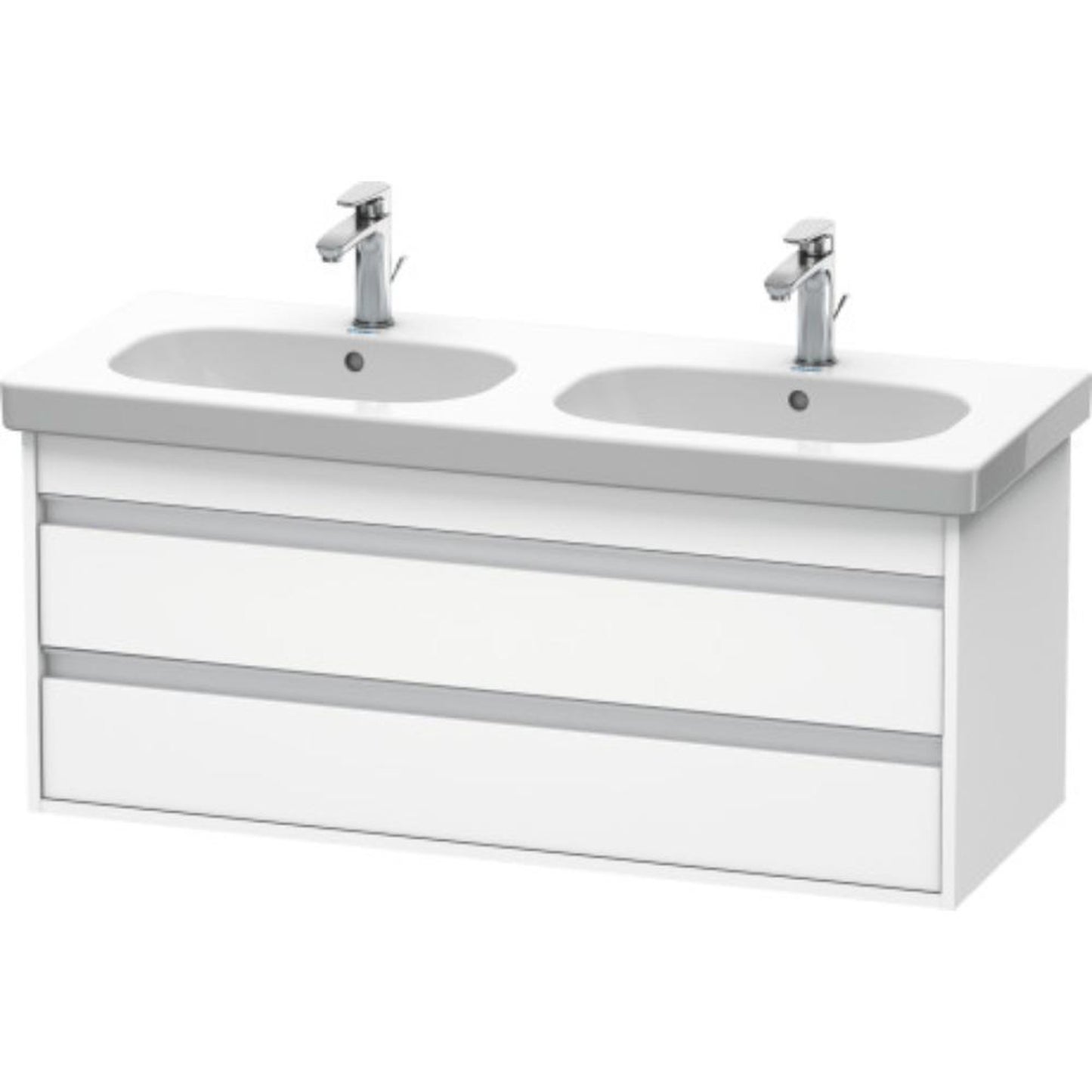 Duravit Ketho 45" x 19" x 18" Two Drawer Wall-Mount Vanity Unit in White Matt